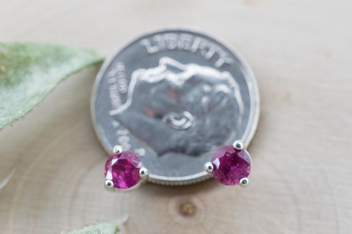 Winza Ruby Sapphire Earrings; Natural Untreated Tanzania Ruby; 0.530cts - Mark Oliver Gems