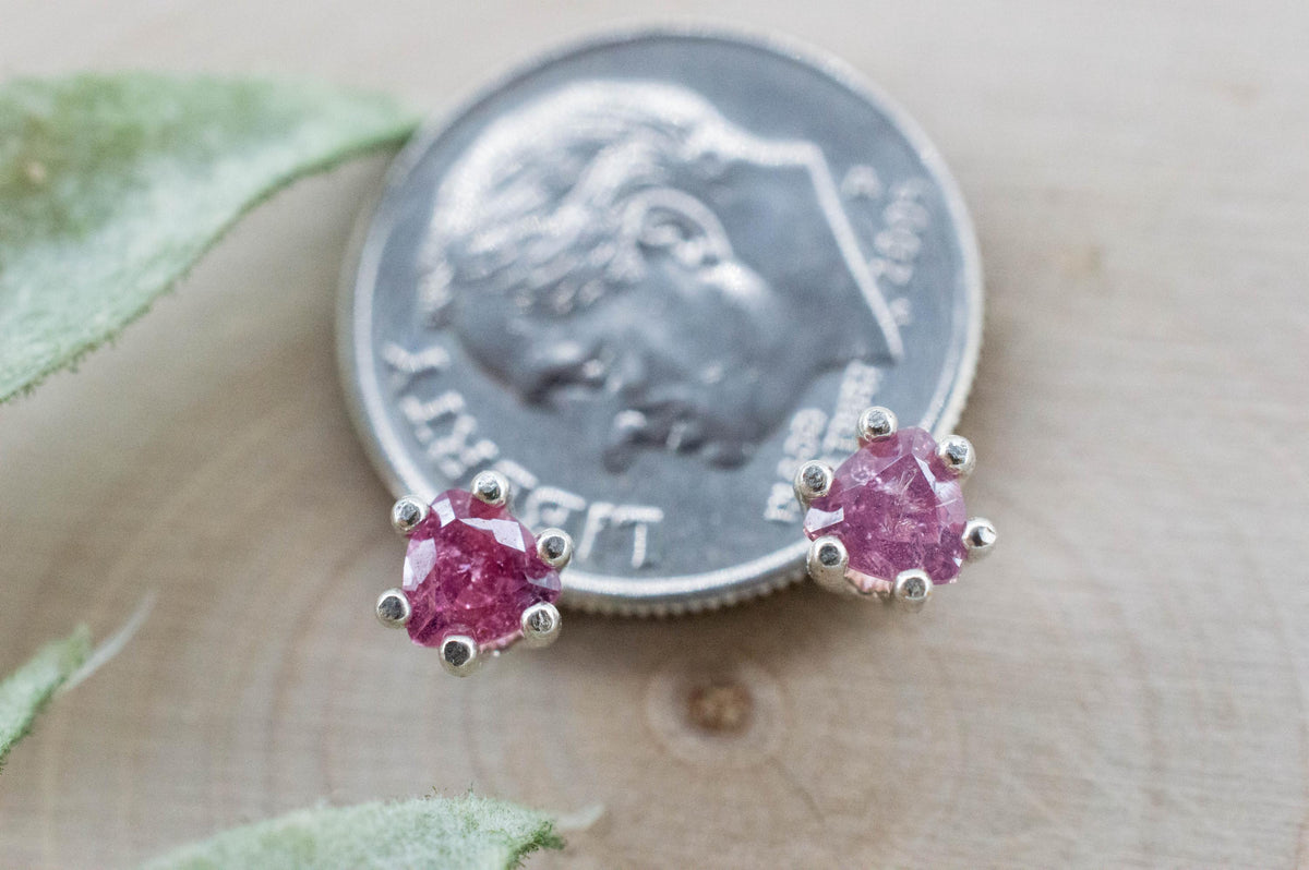 Winza Ruby Sapphire Earrings; Natural Untreated Tanzania Ruby; 0.580cts - Mark Oliver Gems