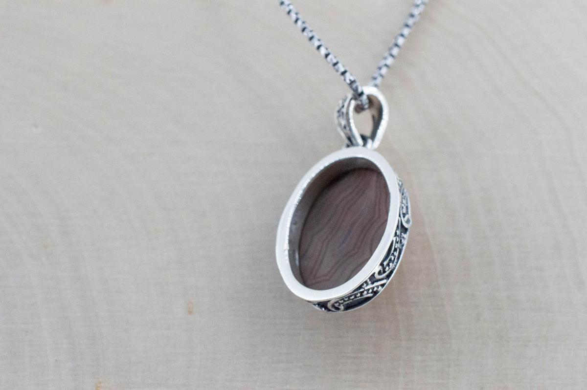 Dryhead Agate Pendant, Natural Untreated Montana Agate; 20x15mm - Mark Oliver Gems