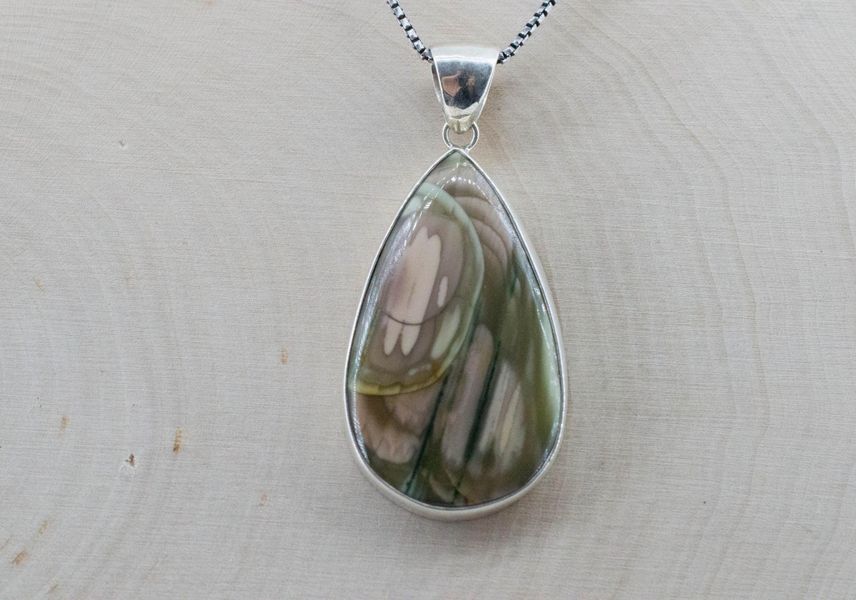 Imperial Jasper Pendant; Natural Untreated Mexico Jasper; 44x22mm