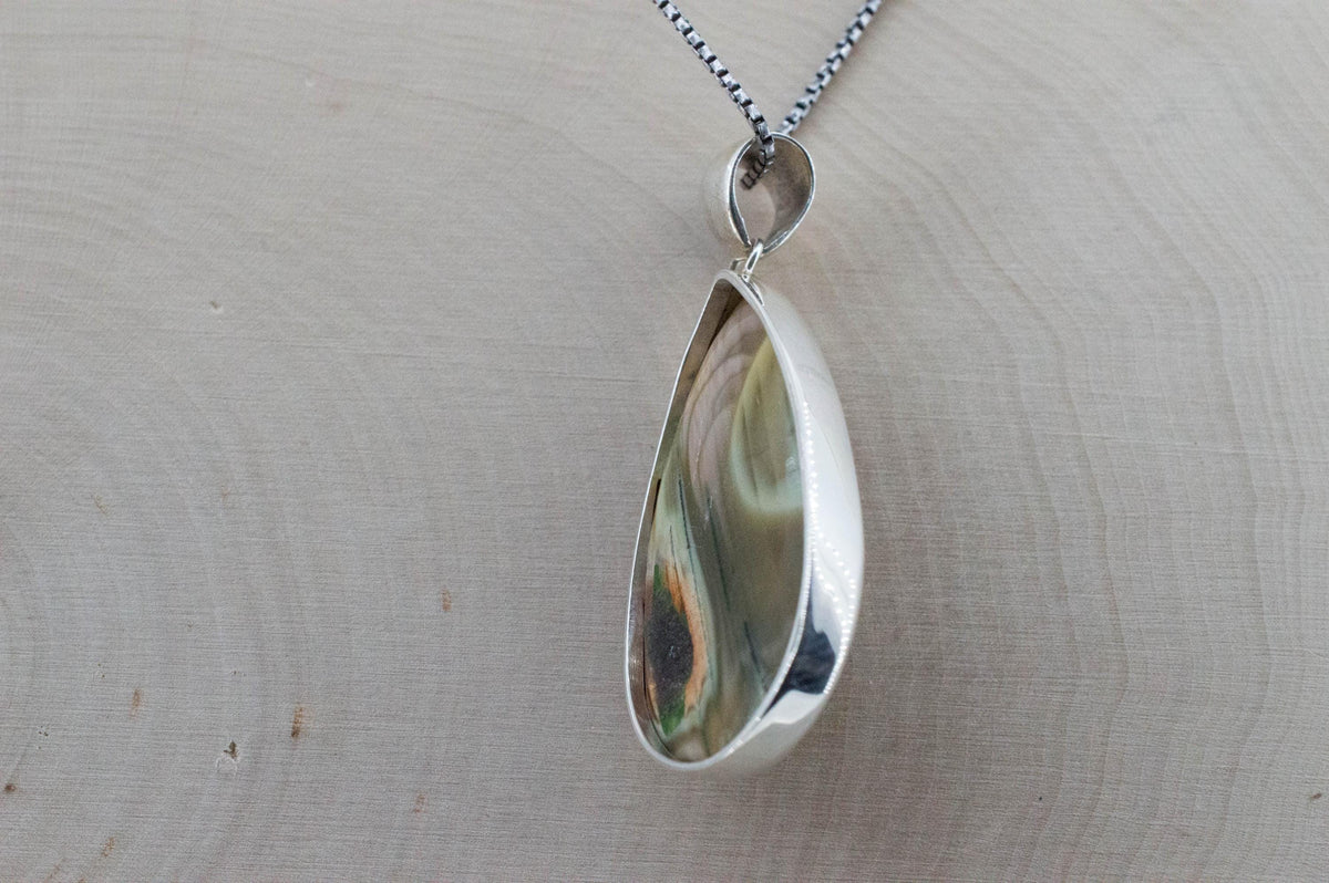 Imperial Jasper Pendant; Natural Untreated Mexico Jasper; 44x22mm