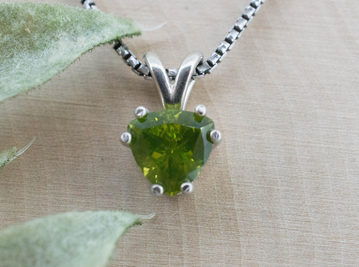 Peridot Pendant; Natural Untreated Tanzania GoGo Peridot; 1.895cts