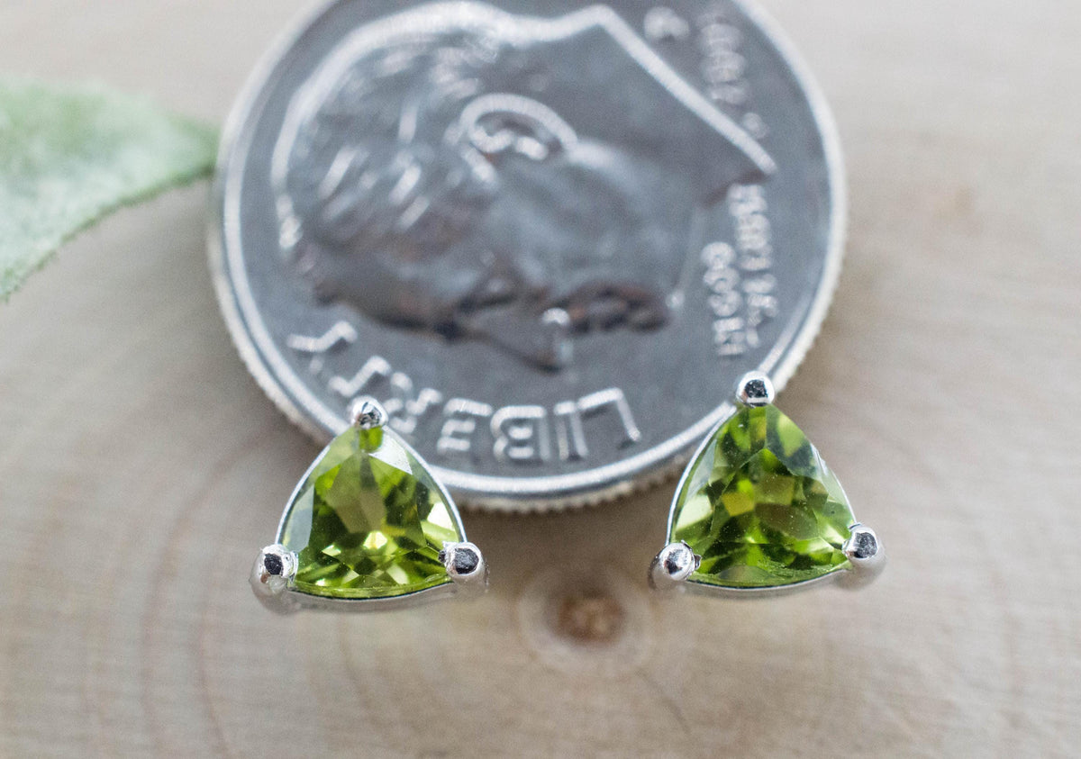 Peridot Earrings; Natural Untreated Arizona Peridot; 0.715cts