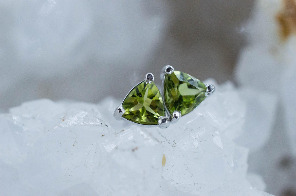Peridot Earrings; Natural Untreated Arizona Peridot; 0.715cts