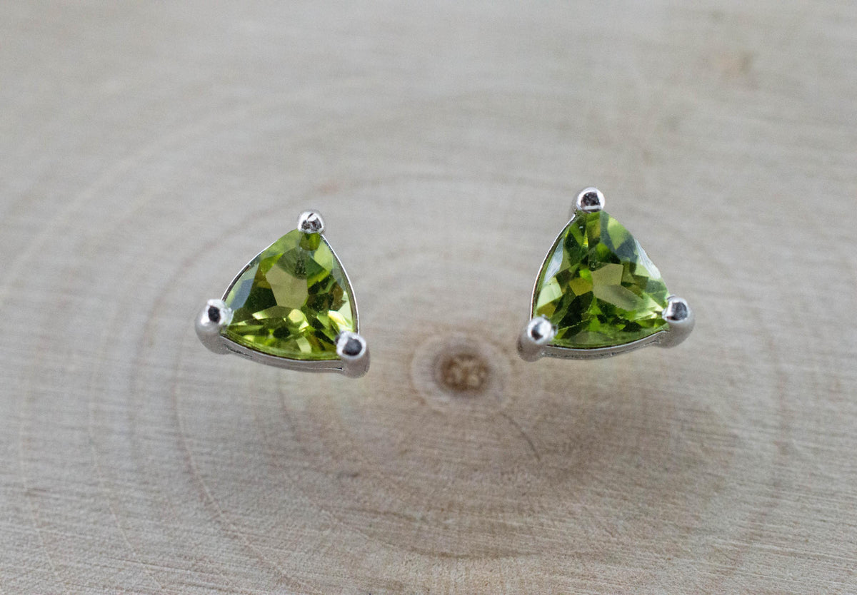 Peridot Earrings; Natural Untreated Arizona Peridot; 0.715cts