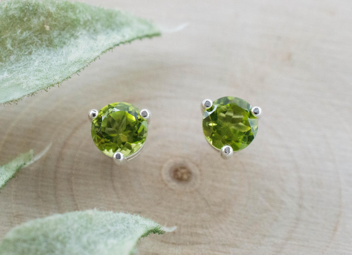 Peridot Earrings; Natural Untreated Arizona Peridot; 1.240cts