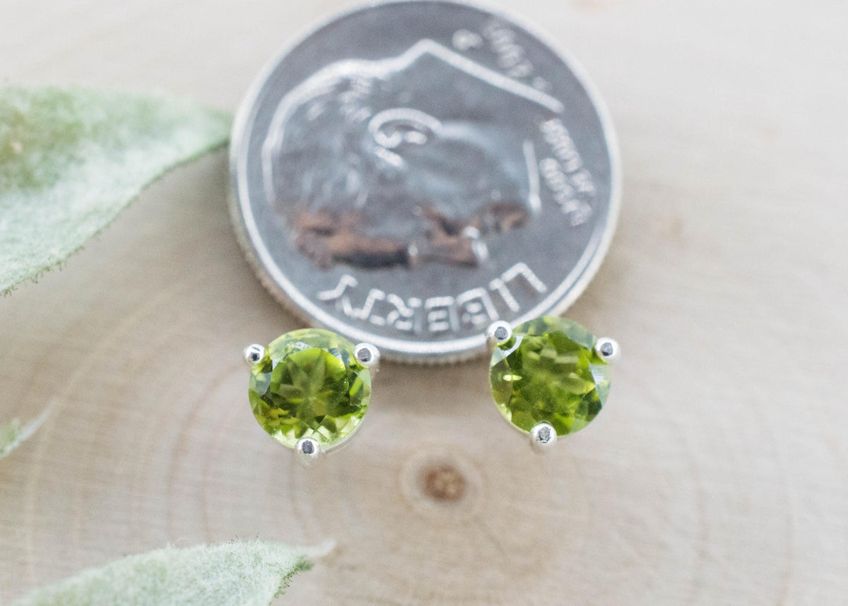 Peridot Earrings; Natural Untreated Arizona Peridot; 1.240cts