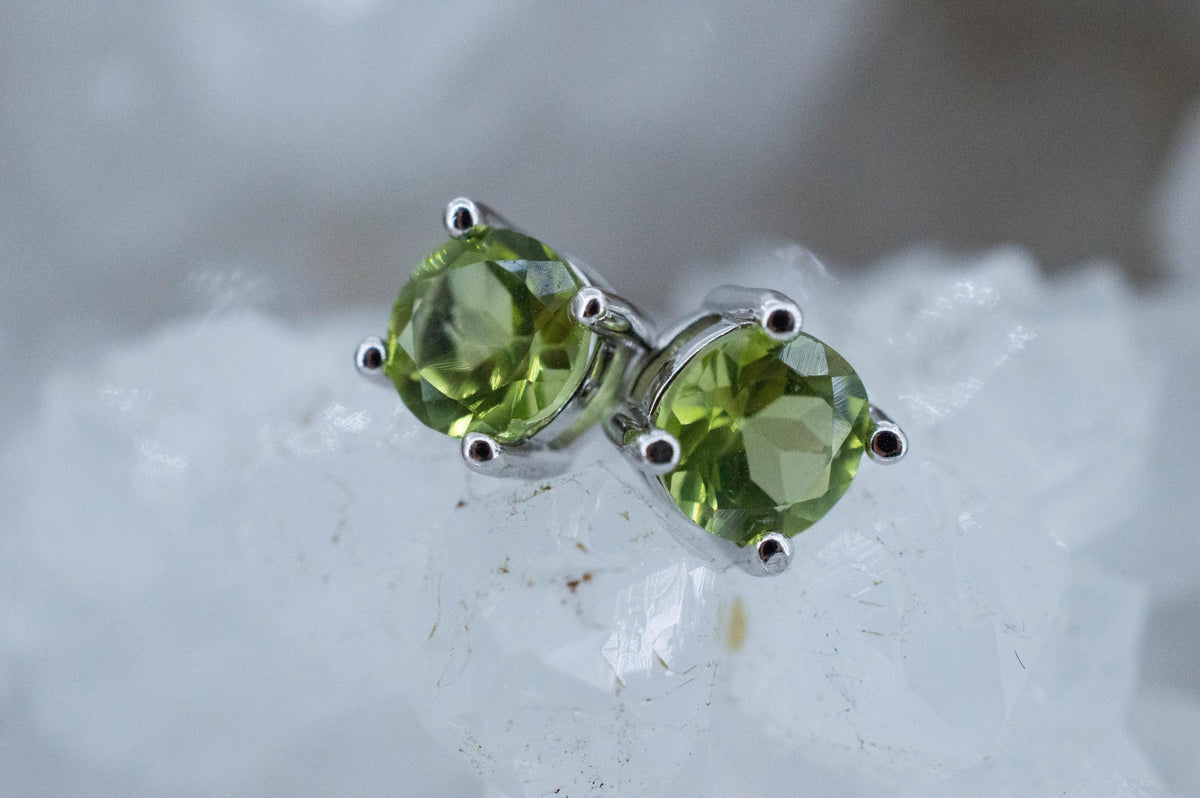 Peridot Earrings; Natural Untreated Arizona Peridot; 1.525cts