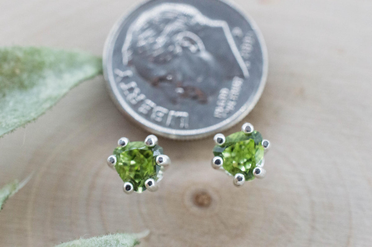 Peridot Earrings; Natural Untreated Tanzania Go Go Peridot; 0.875cts