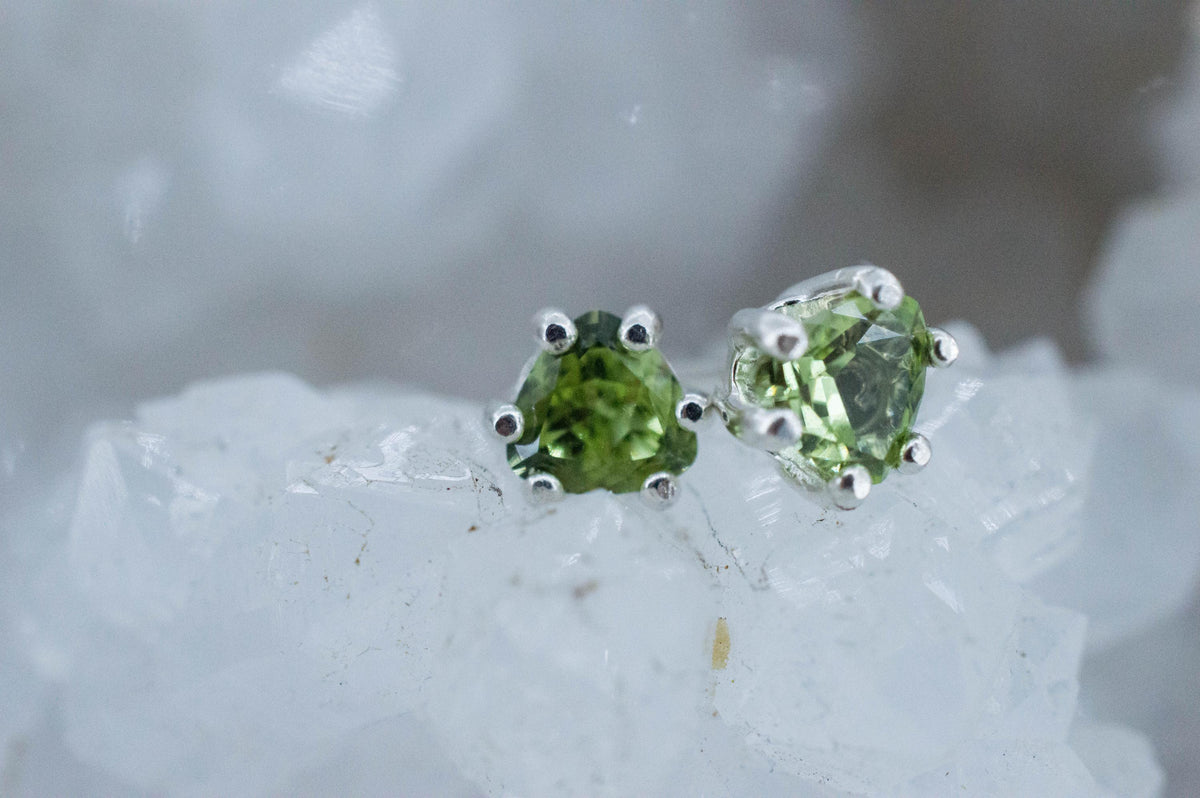 Peridot Earrings; Natural Untreated Tanzania Go Go Peridot; 0.875cts