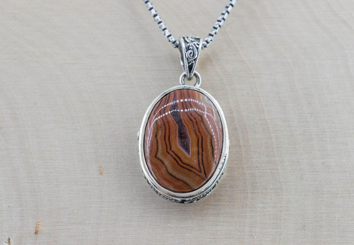 Dryhead Agate Pendant, Natural Untreated Montana Agate; 20x15mm - Mark Oliver Gems