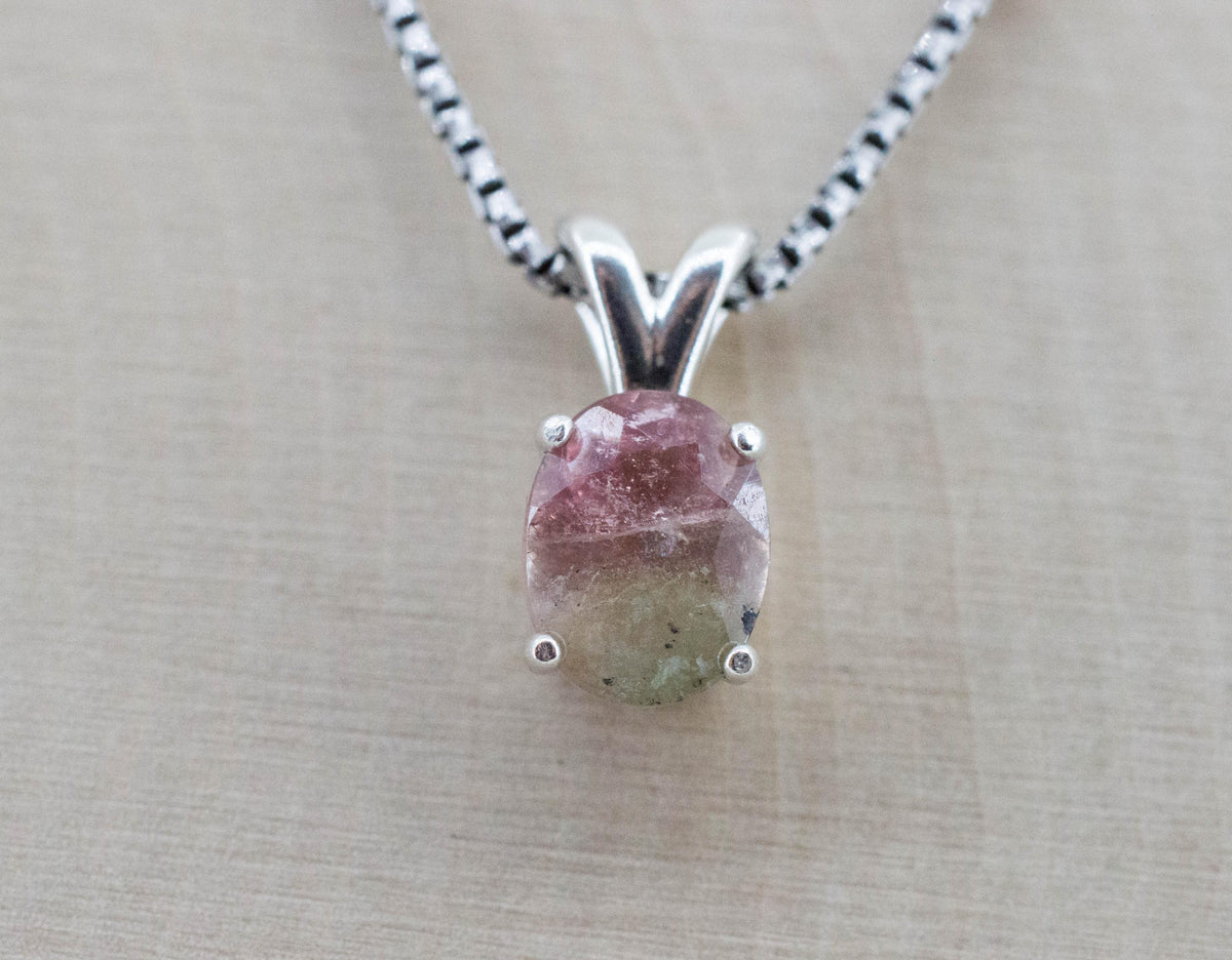 Watermelon Tourmaline Pendant; Natural Untreated Brazil Tourmaline; 1.740cts - Mark Oliver Gems