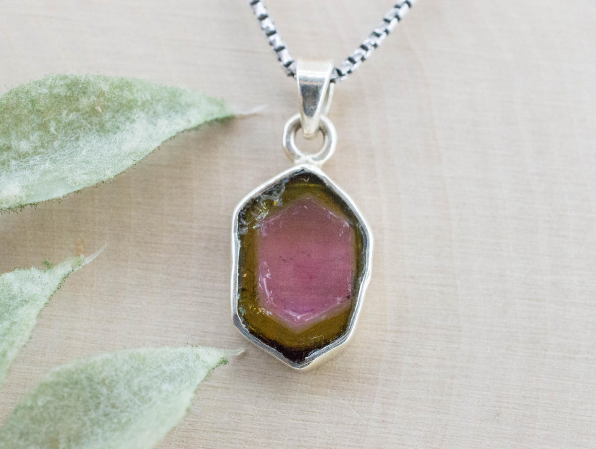 Watermelon Tourmaline Pendant; Natural Untreated Brazil Tourmaline; 2.750cts - Mark Oliver Gems