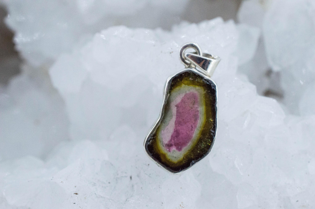 Watermelon Tourmaline Pendant; Natural Untreated Brazil Tourmaline; 5.250cts - Mark Oliver Gems