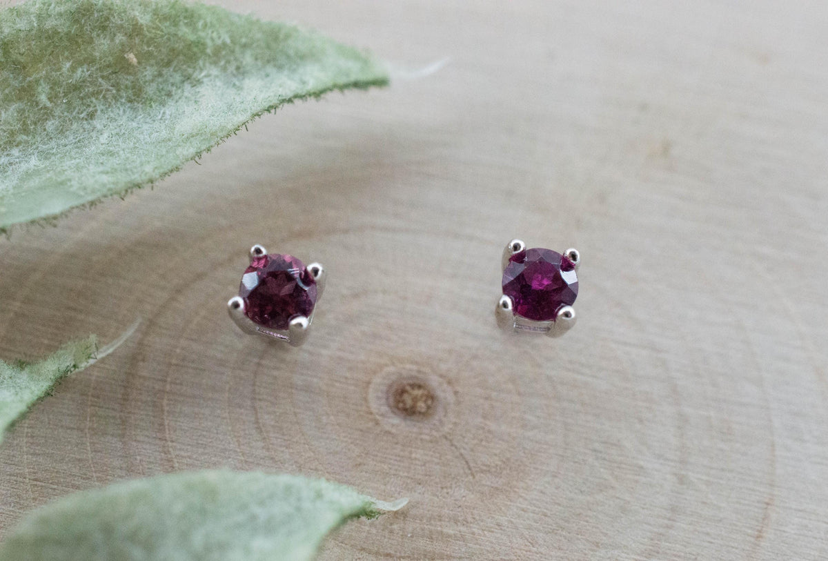 Rubellite Tourmaline Earrings; Natural Untreated Brazilian Tourmaline; 0.305cts - Mark Oliver Gems
