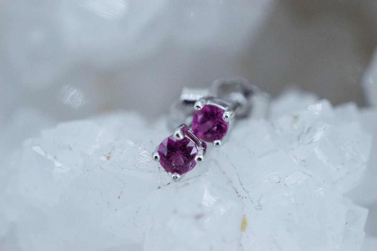 Pink Tourmaline Earrings; Natural Untreated Brazil Pink Tourmaline; 0.315cts - Mark Oliver Gems
