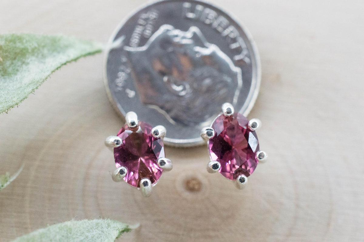 Pink Tourmaline Earrings; Natural Untreated Brazil Peach Tourmaline; 1.590cts - Mark Oliver Gems