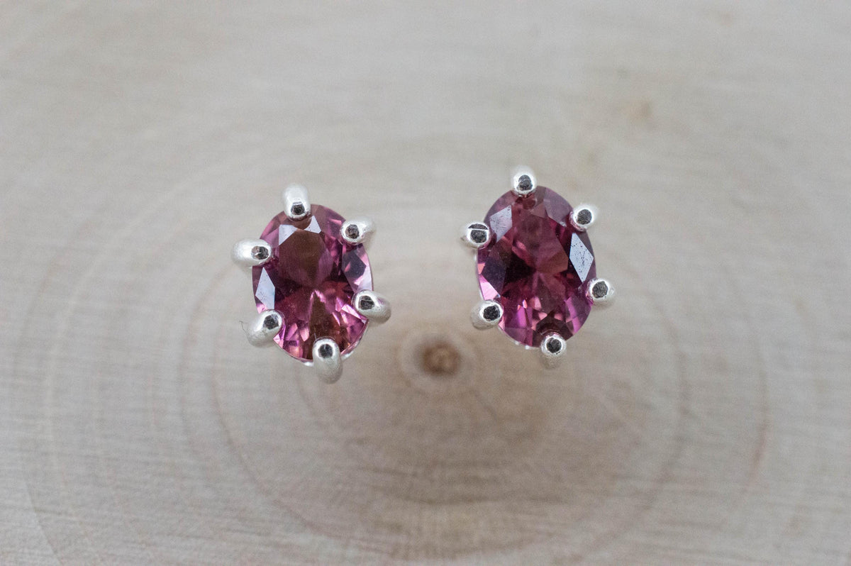Pink Tourmaline Earrings; Natural Untreated Brazil Peach Tourmaline; 1.590cts - Mark Oliver Gems