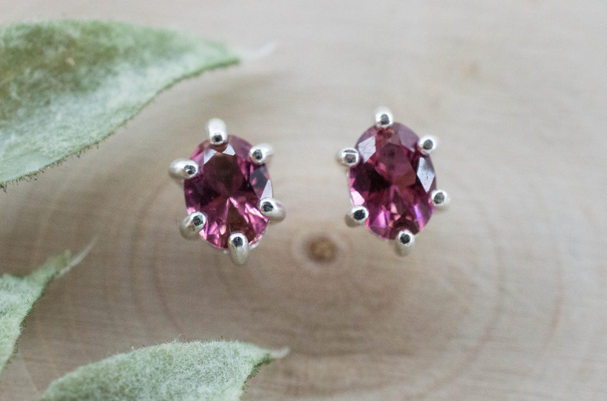 Pink Tourmaline Earrings; Natural Untreated Brazil Peach Tourmaline; 1.590cts - Mark Oliver Gems