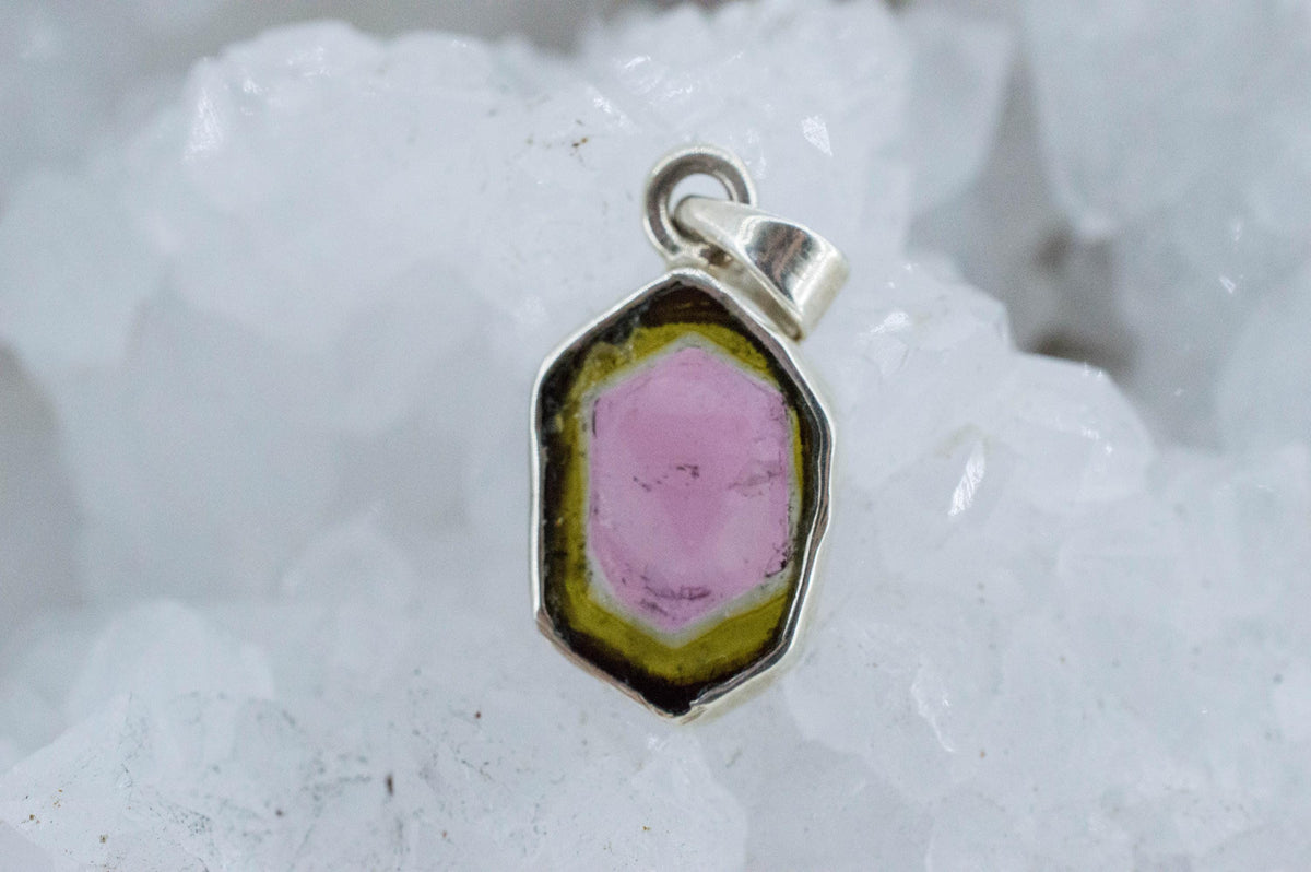 Watermelon Tourmaline Pendant; Natural Untreated Brazil Tourmaline; 2.750cts - Mark Oliver Gems