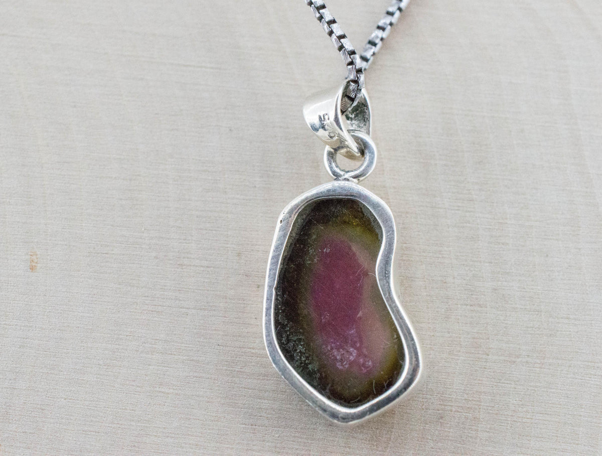 Watermelon Tourmaline Pendant; Natural Untreated Brazil Tourmaline; 5.250cts - Mark Oliver Gems