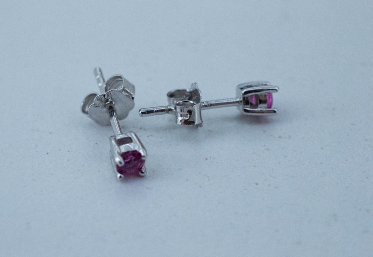 Pink Tourmaline Earrings; Natural Untreated Brazil Pink Tourmaline; 0.315cts - Mark Oliver Gems