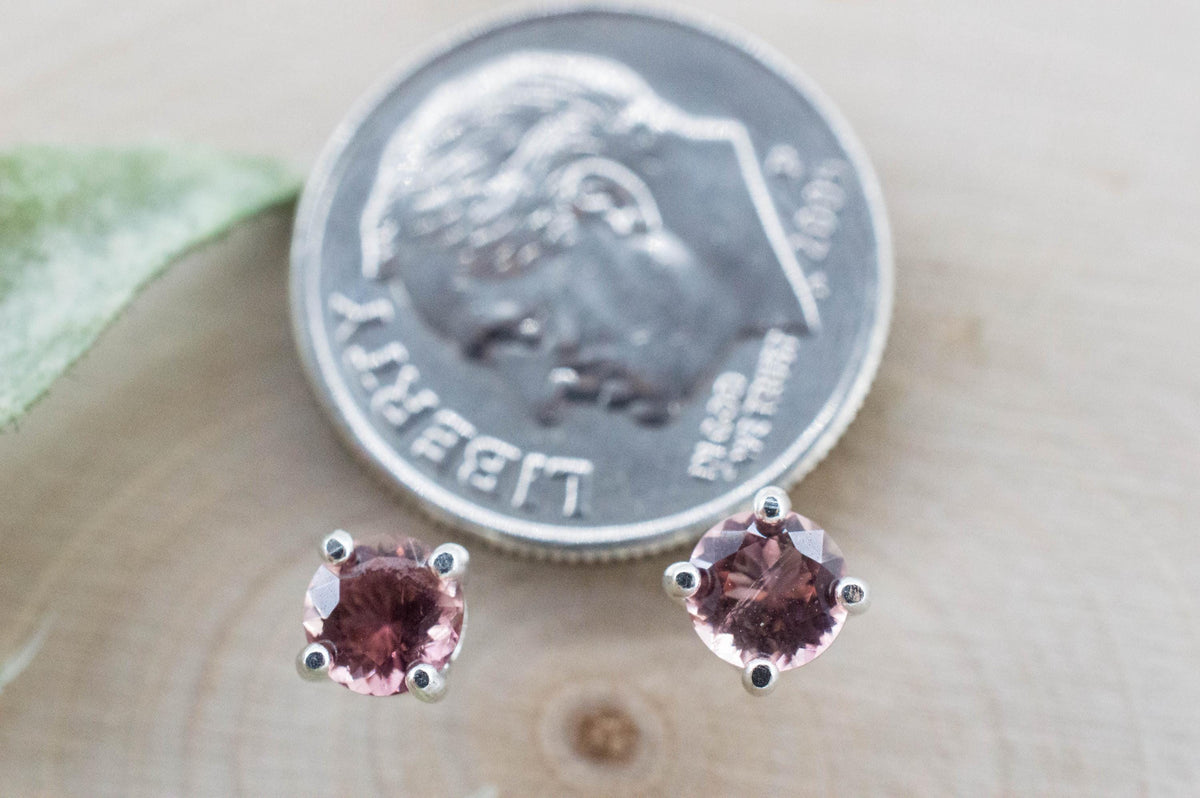 Pink Tourmaline Earrings; Natural Untreated Brazil Peach Tourmaline; 0.610cts - Mark Oliver Gems