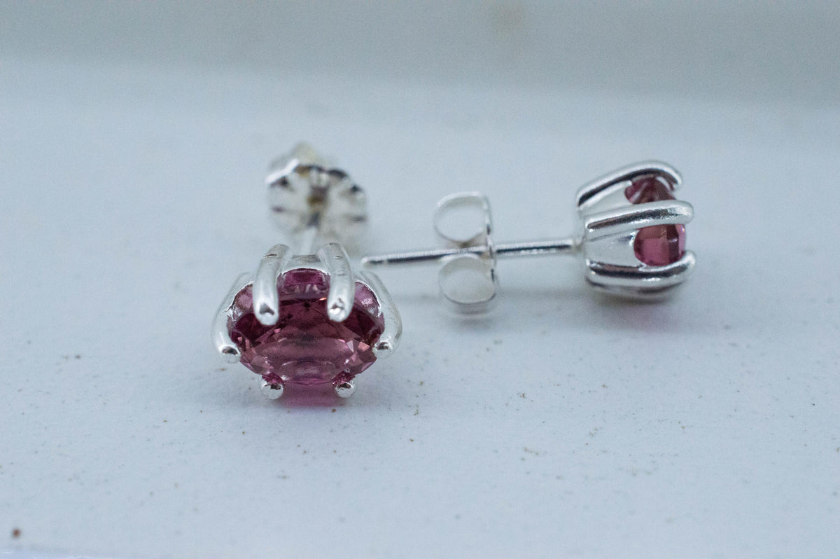 Pink Tourmaline Earrings; Natural Untreated Brazil Peach Tourmaline; 1.590cts - Mark Oliver Gems