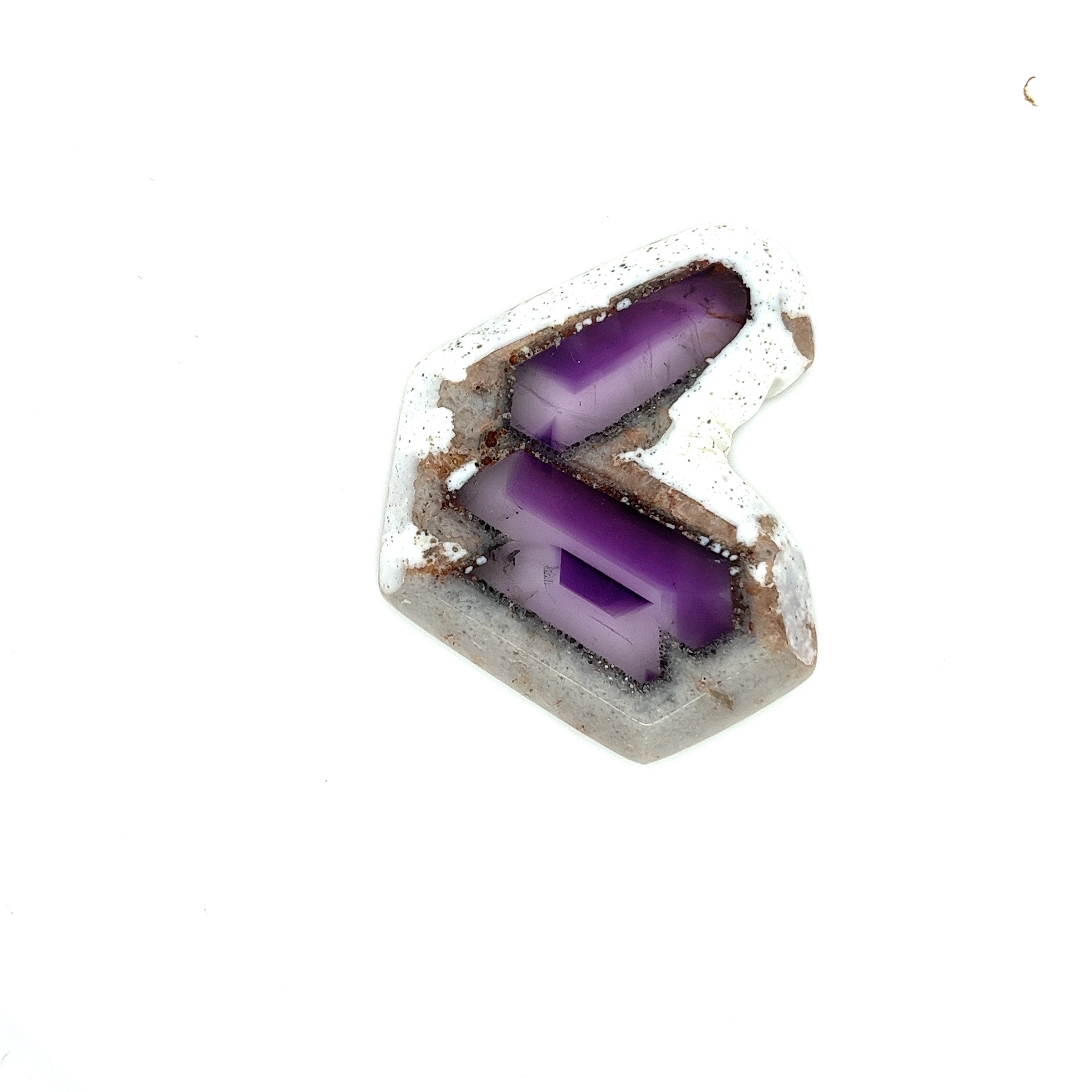Trapiche Amethyst; Natural Untreated India Amethyst Slice, 18grams - Mark Oliver Gems