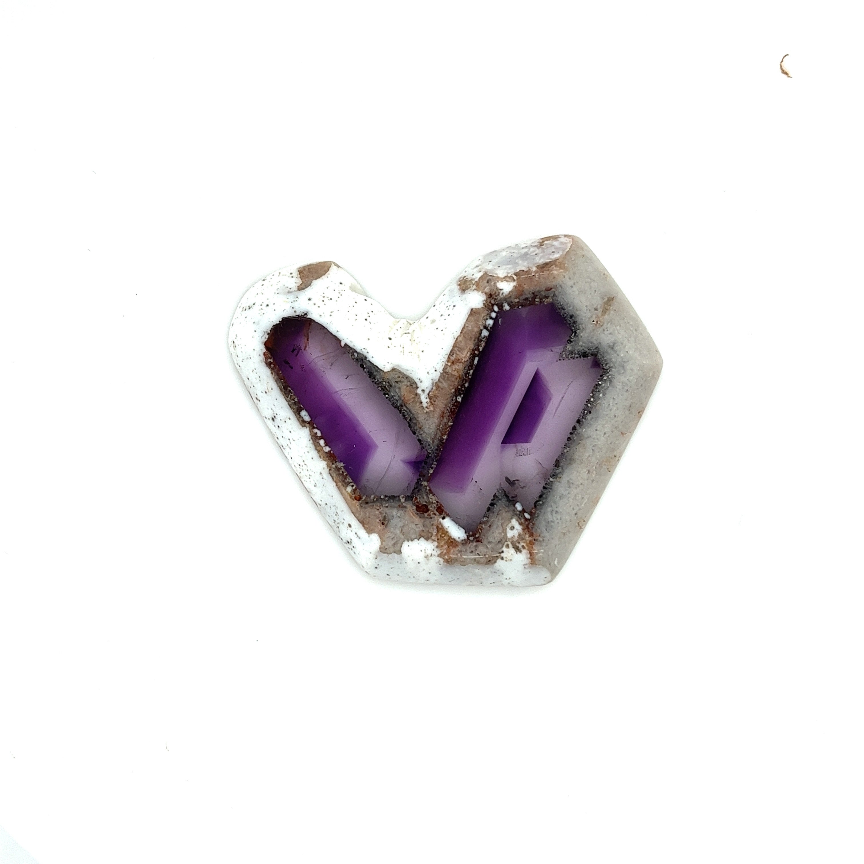 Trapiche Amethyst; Natural Untreated India Amethyst Slice, 18grams - Mark Oliver Gems