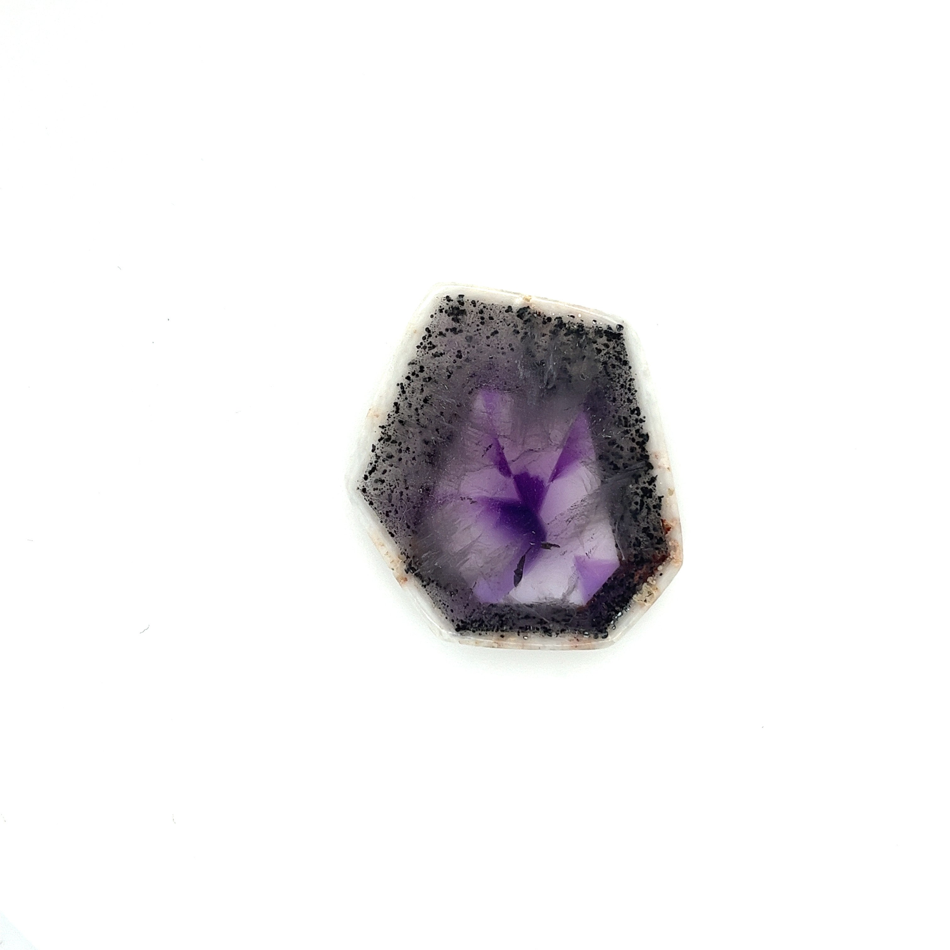 Trapiche Amethyst; Genuine Untreated India Amethyst Slice, 14 grams - Mark Oliver Gems