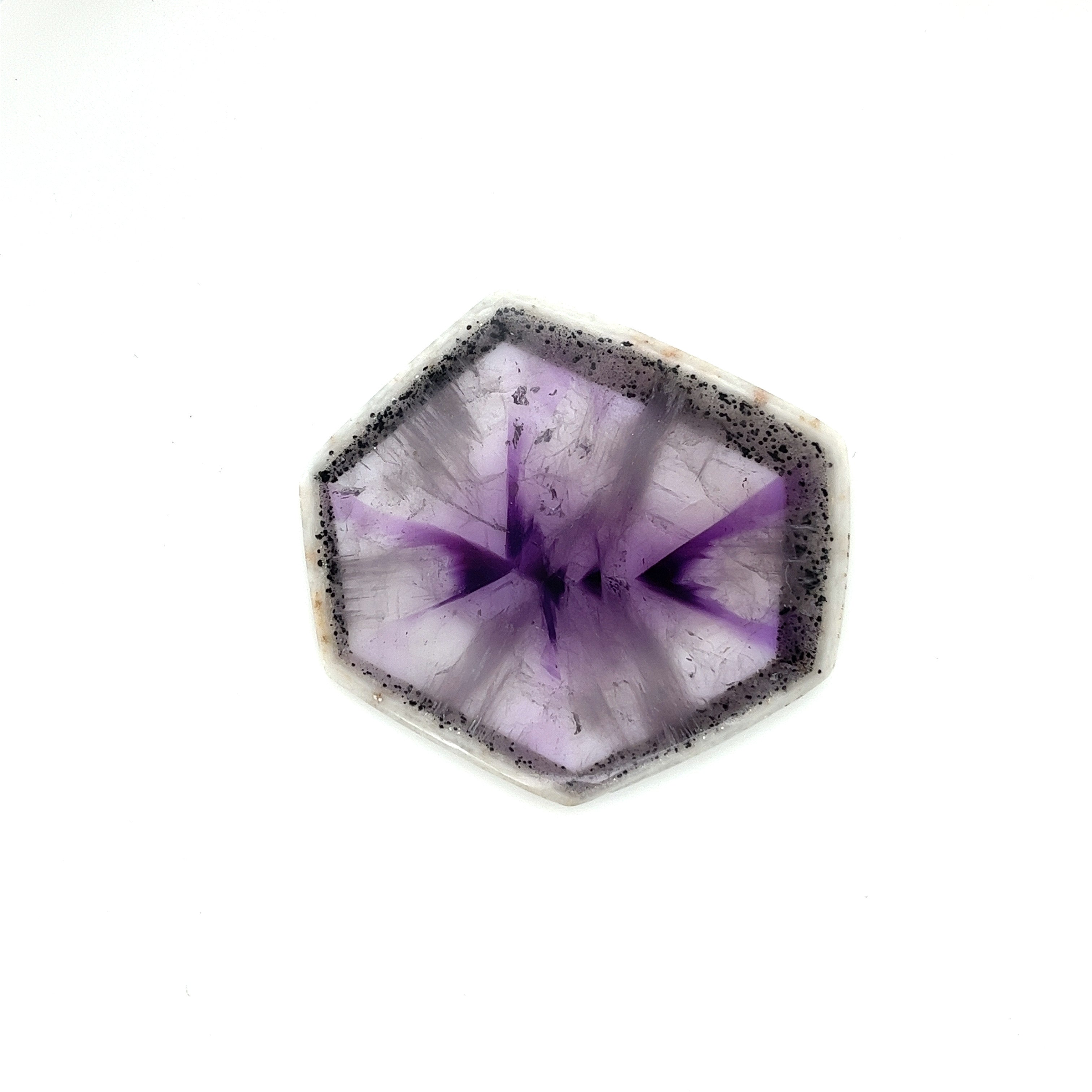 Trapiche Amethyst; Natural Untreated India Amethyst Slice, 15grams - Mark Oliver Gems