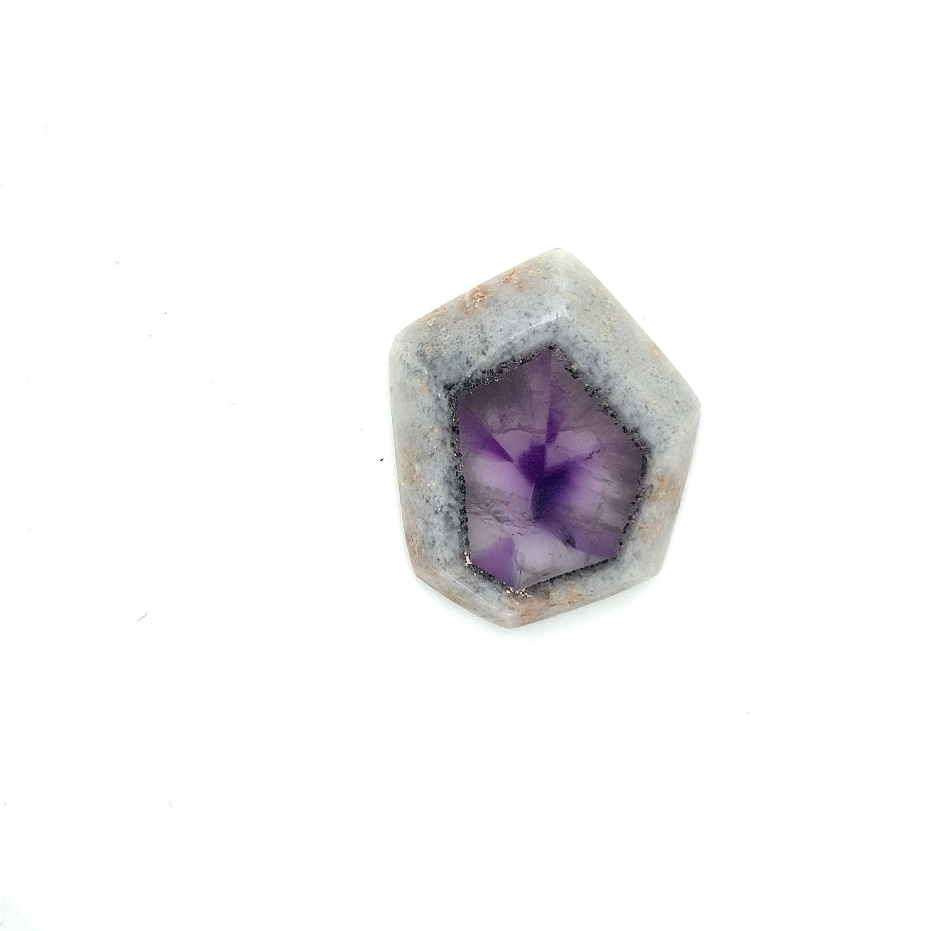 Trapiche Amethyst; Genuine Untreated India Amethyst Slice, 14 grams - Mark Oliver Gems