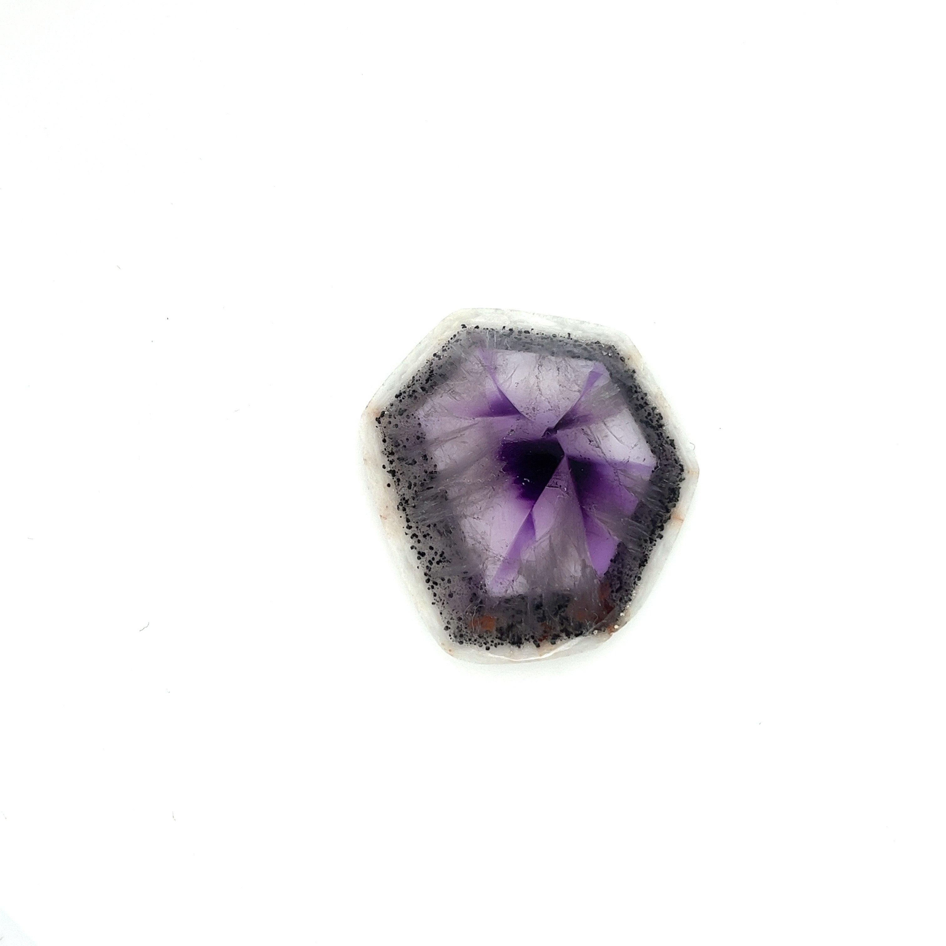 Trapiche Amethyst; Genuine Untreated India Amethyst Slice, 11 grams - Mark Oliver Gems