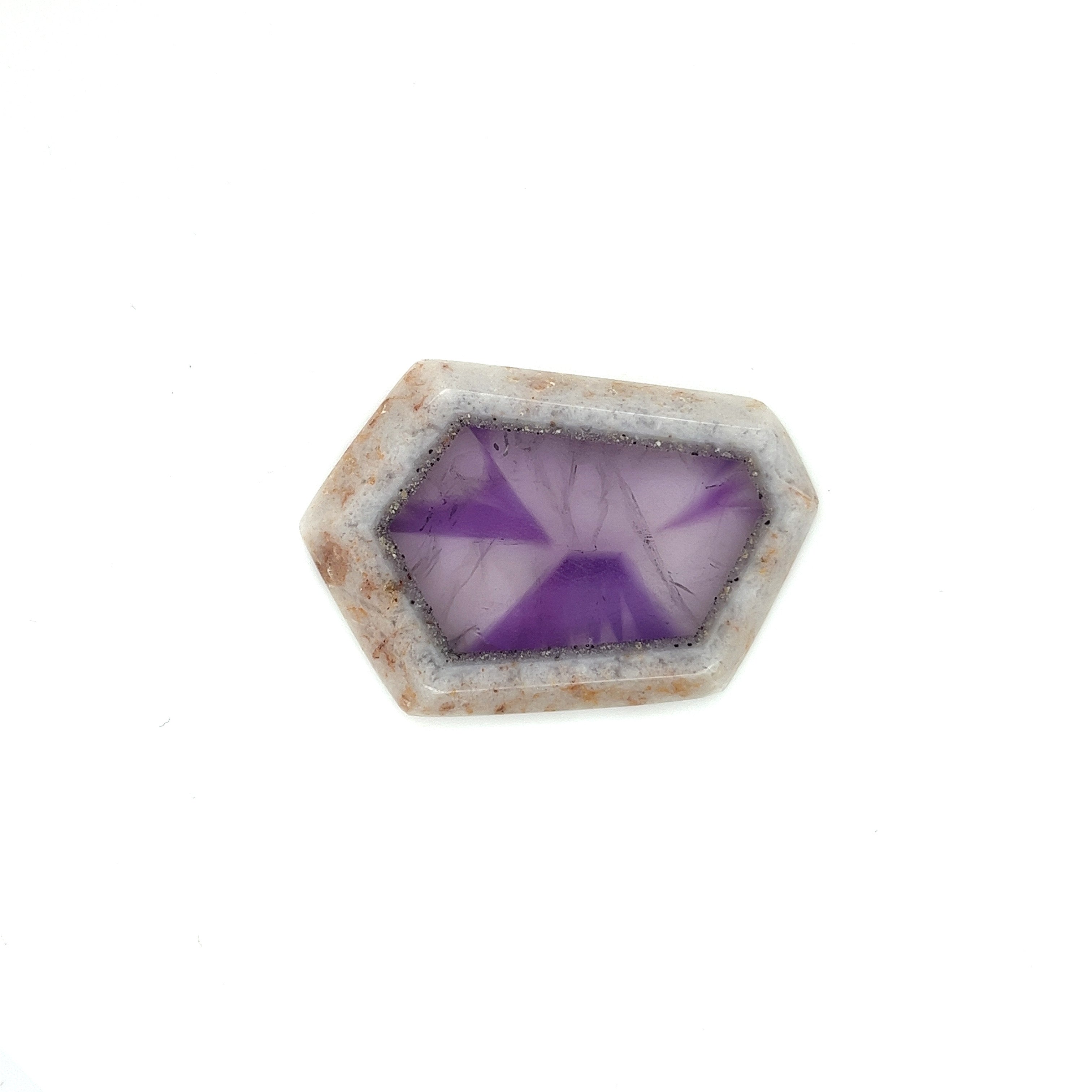 Trapiche Amethyst; Natural Untreated India Amethyst Slice, 14grams - Mark Oliver Gems