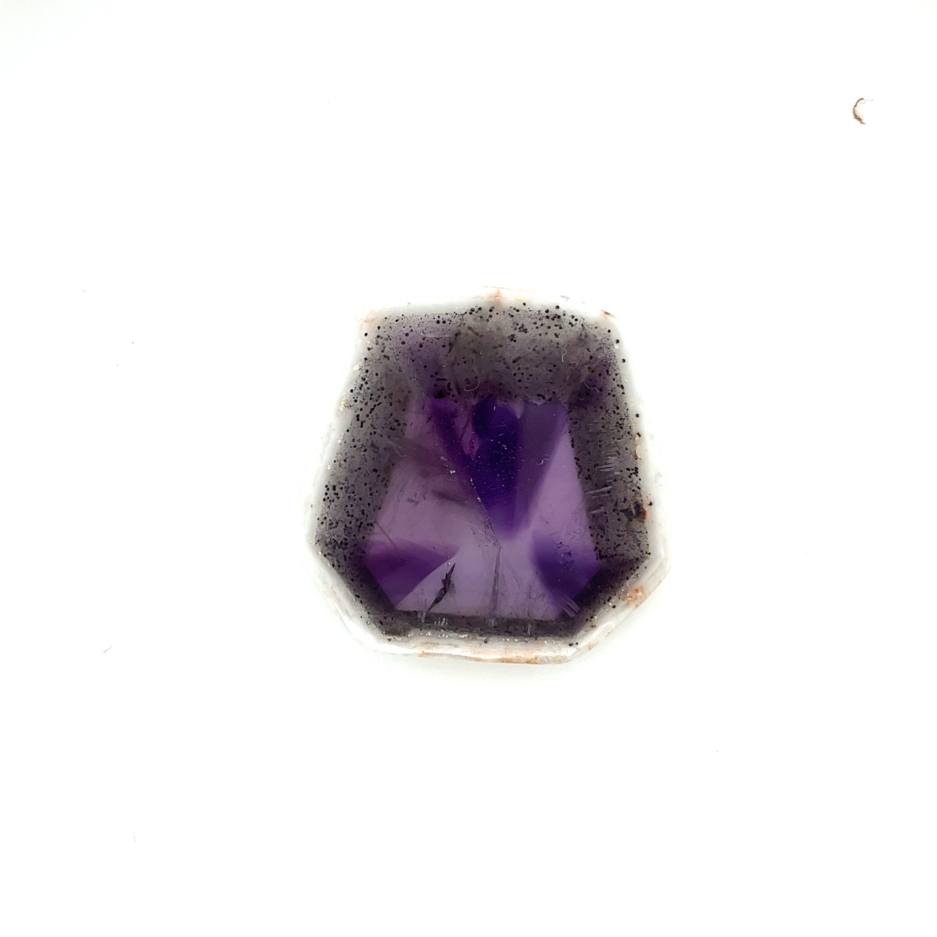 Trapiche Amethyst; Genuine Untreated India Amethyst Slice, 16 grams - Mark Oliver Gems