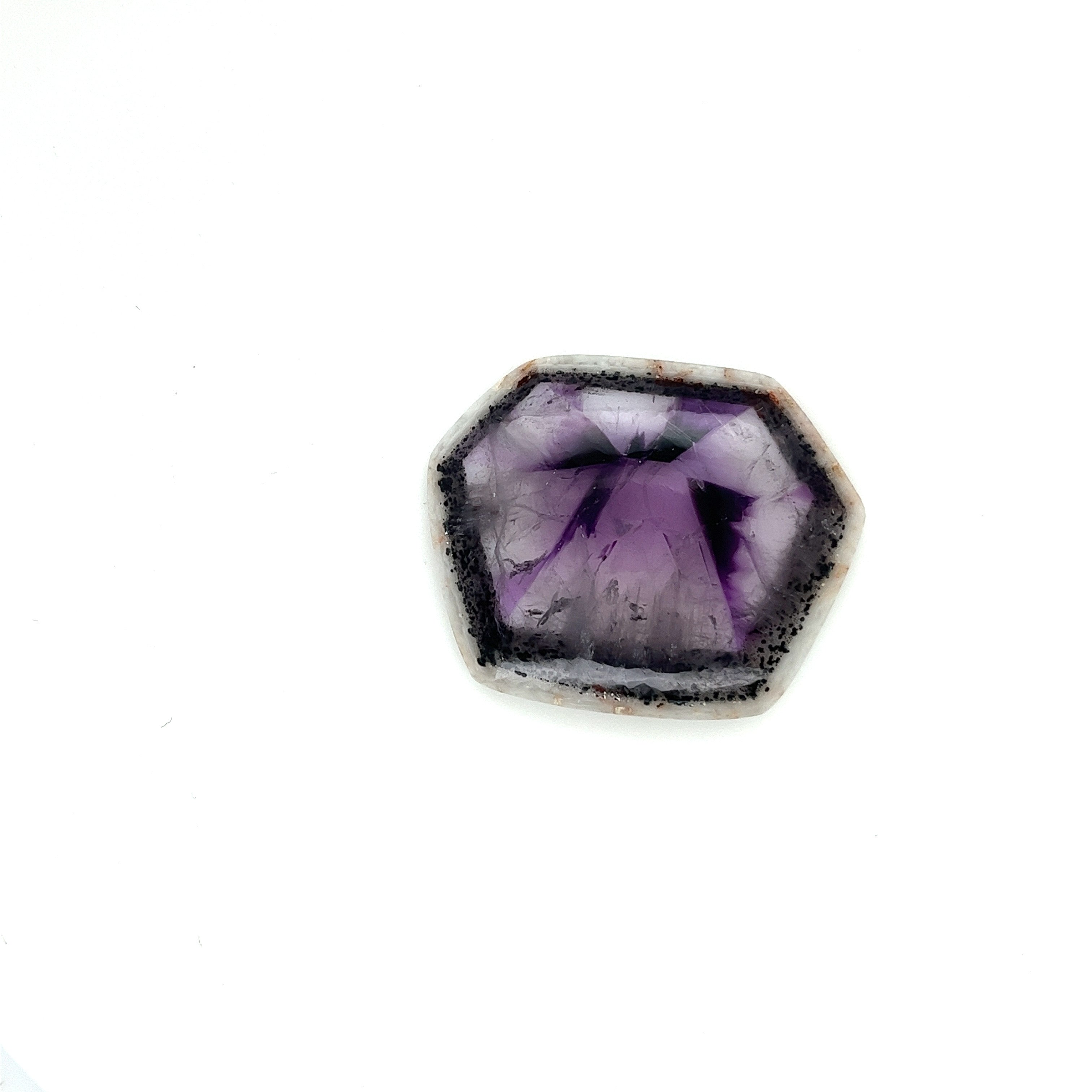 Trapiche Amethyst; Genuine Untreated India Amethyst Slice, 12 grams - Mark Oliver Gems