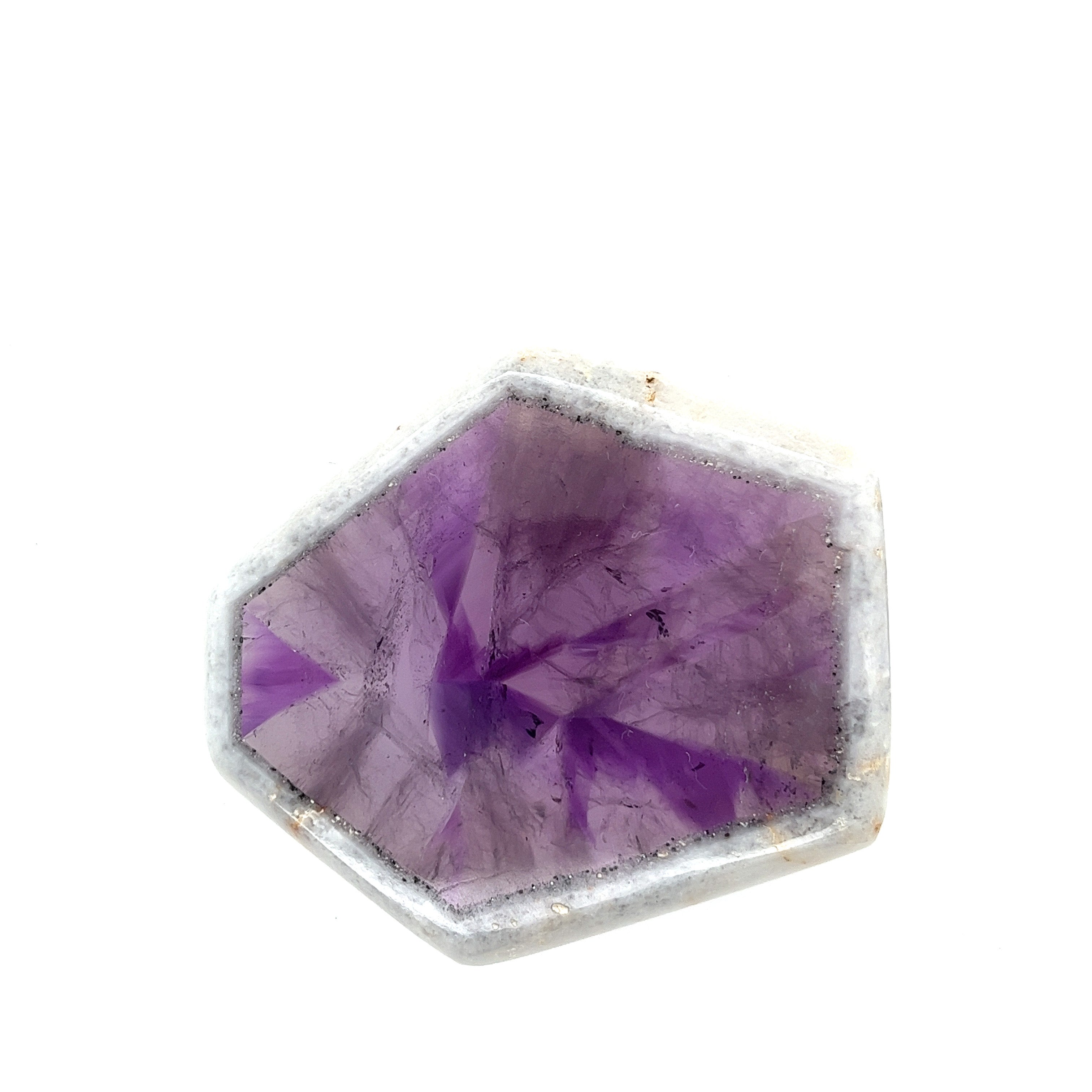 Trapiche Amethyst; Natural Untreated India Amethyst Slice, 31grams - Mark Oliver Gems