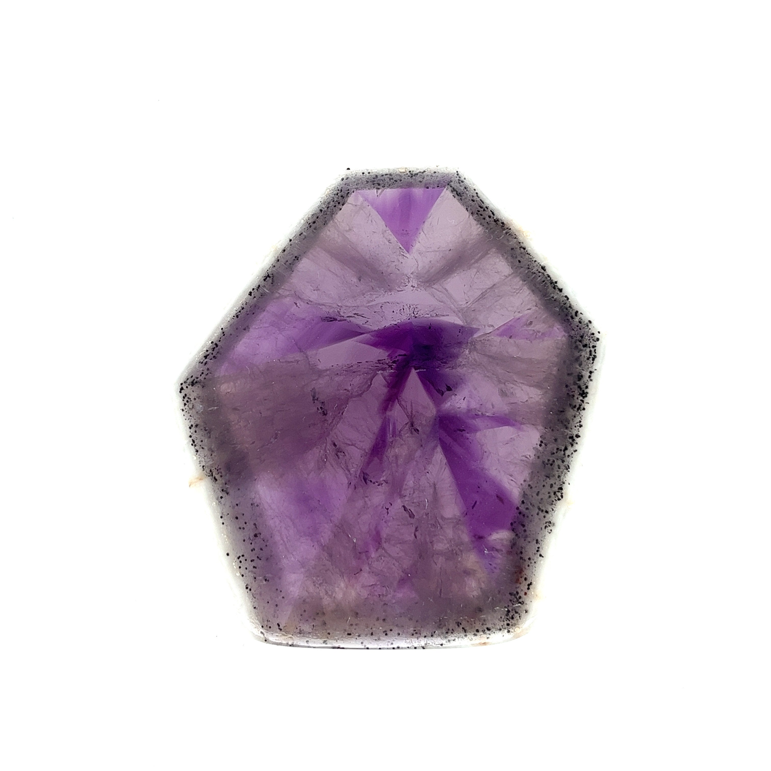 Trapiche Amethyst; Natural Untreated India Amethyst Slice, 31grams - Mark Oliver Gems