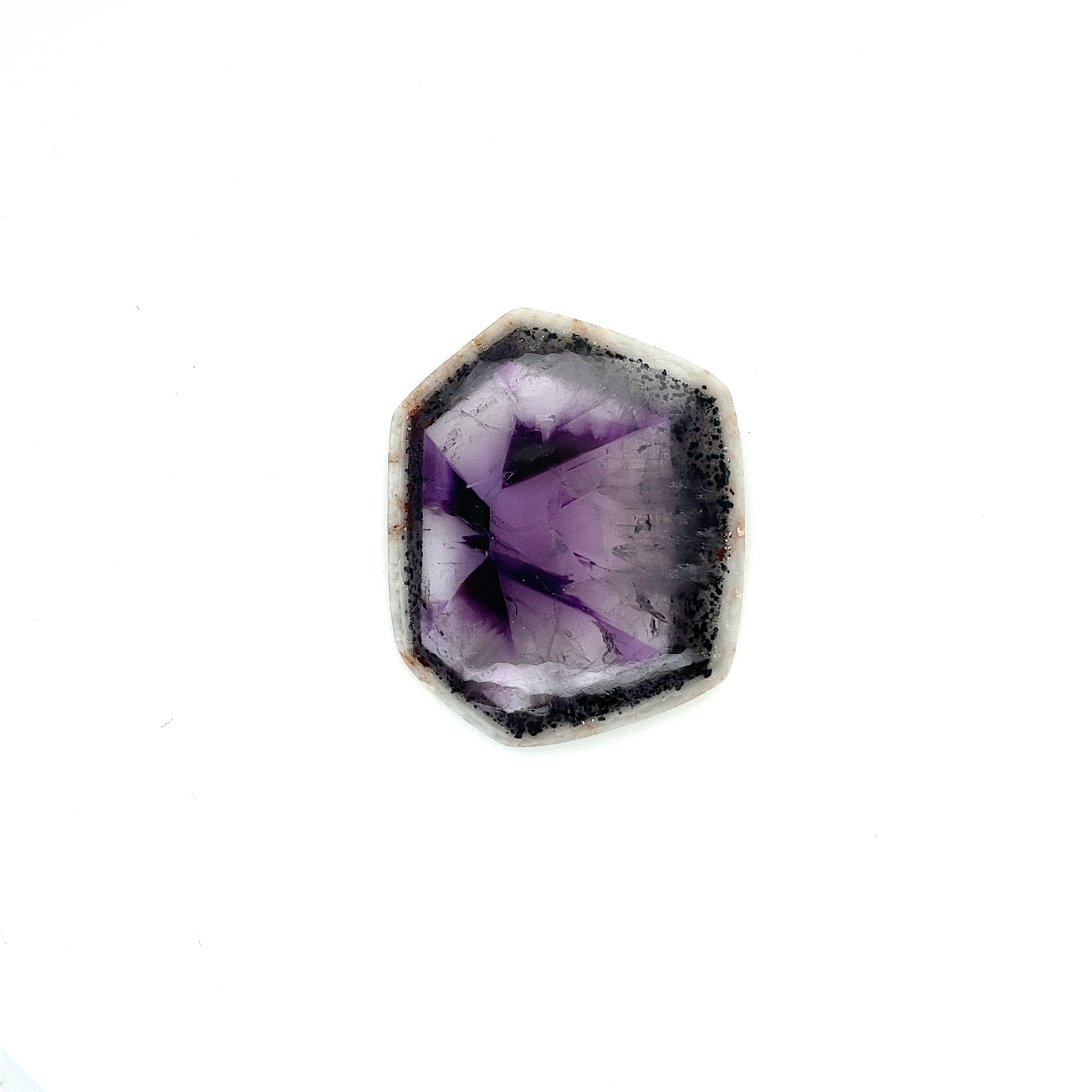 Trapiche Amethyst; Genuine Untreated India Amethyst Slice, 12 grams - Mark Oliver Gems