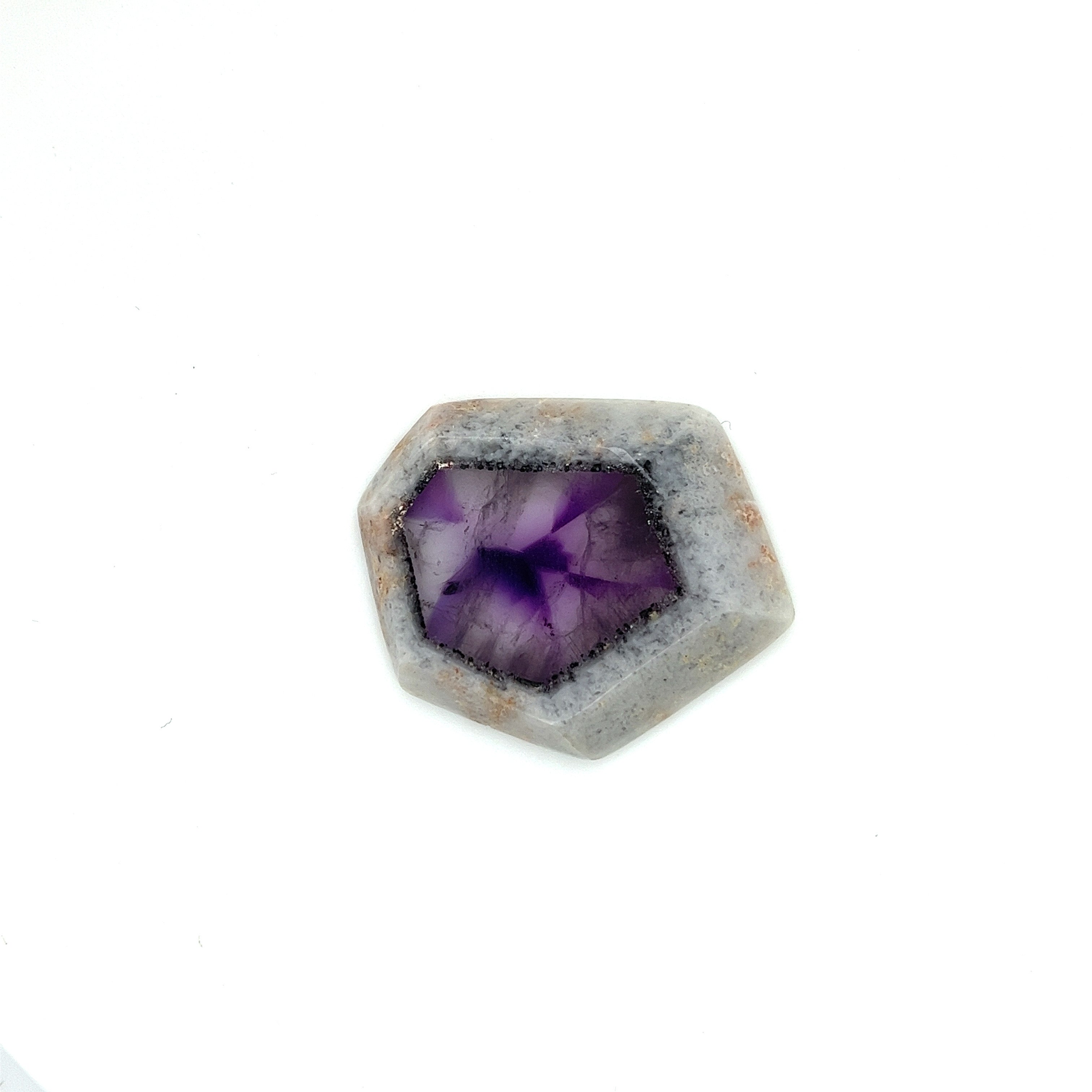 Trapiche Amethyst; Genuine Untreated India Amethyst Slice, 14 grams - Mark Oliver Gems