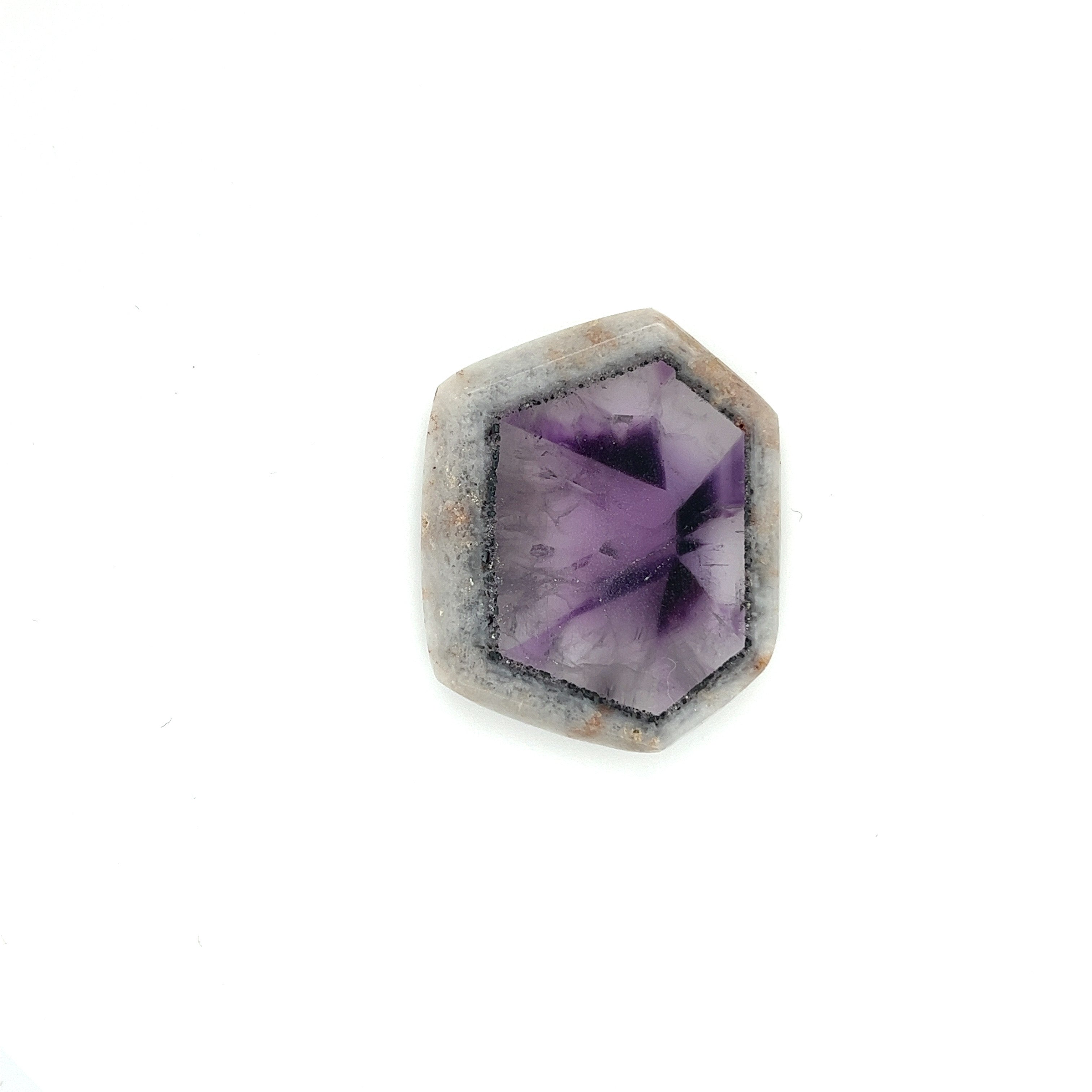 Trapiche Amethyst; Genuine Untreated India Amethyst Slice, 12 grams - Mark Oliver Gems