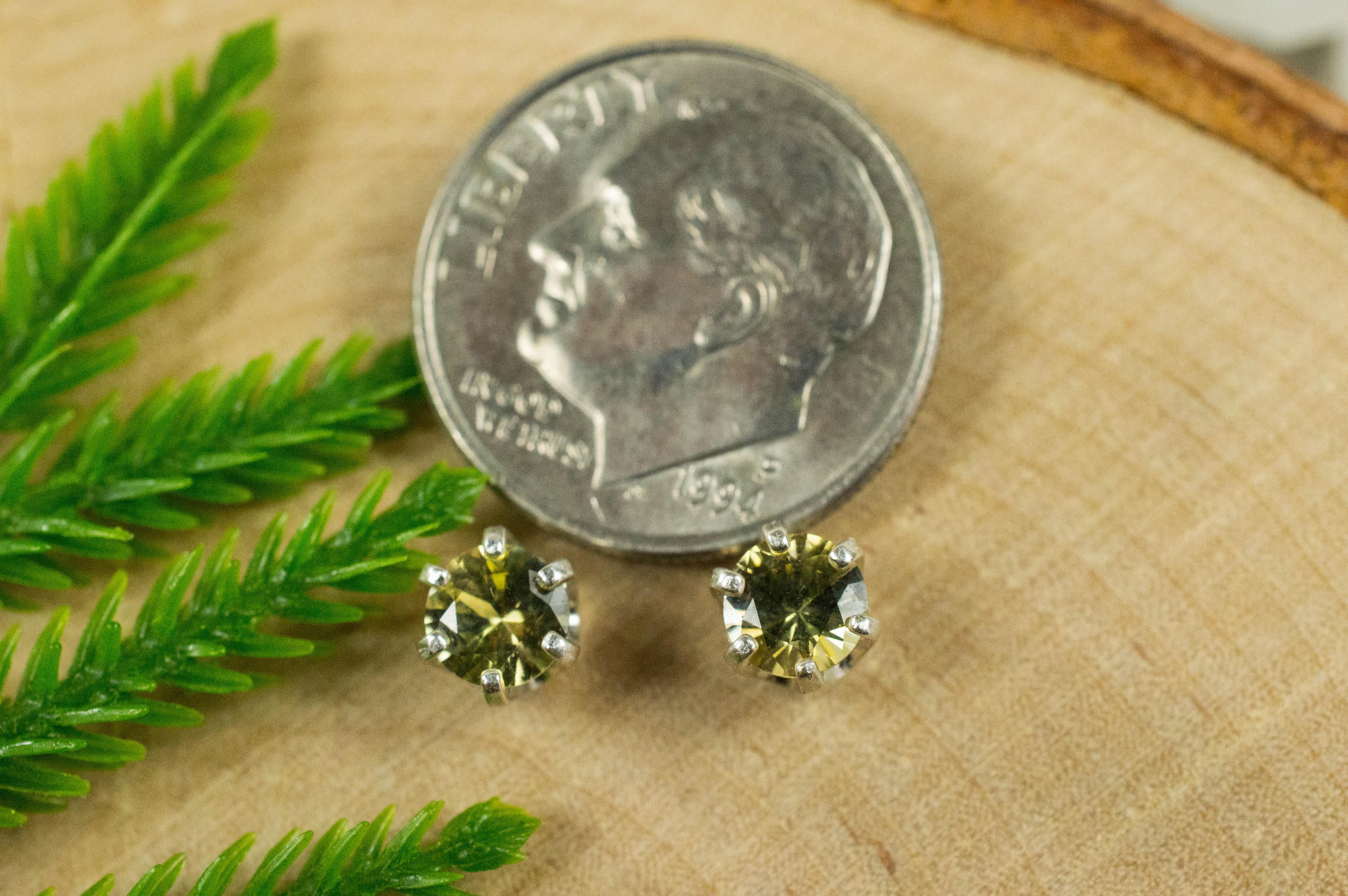 Yellow Tanzanite Sterling Silver Earrings; Genuine Unteated Tanzanite; Tanzanite Earrings - Mark Oliver Gems