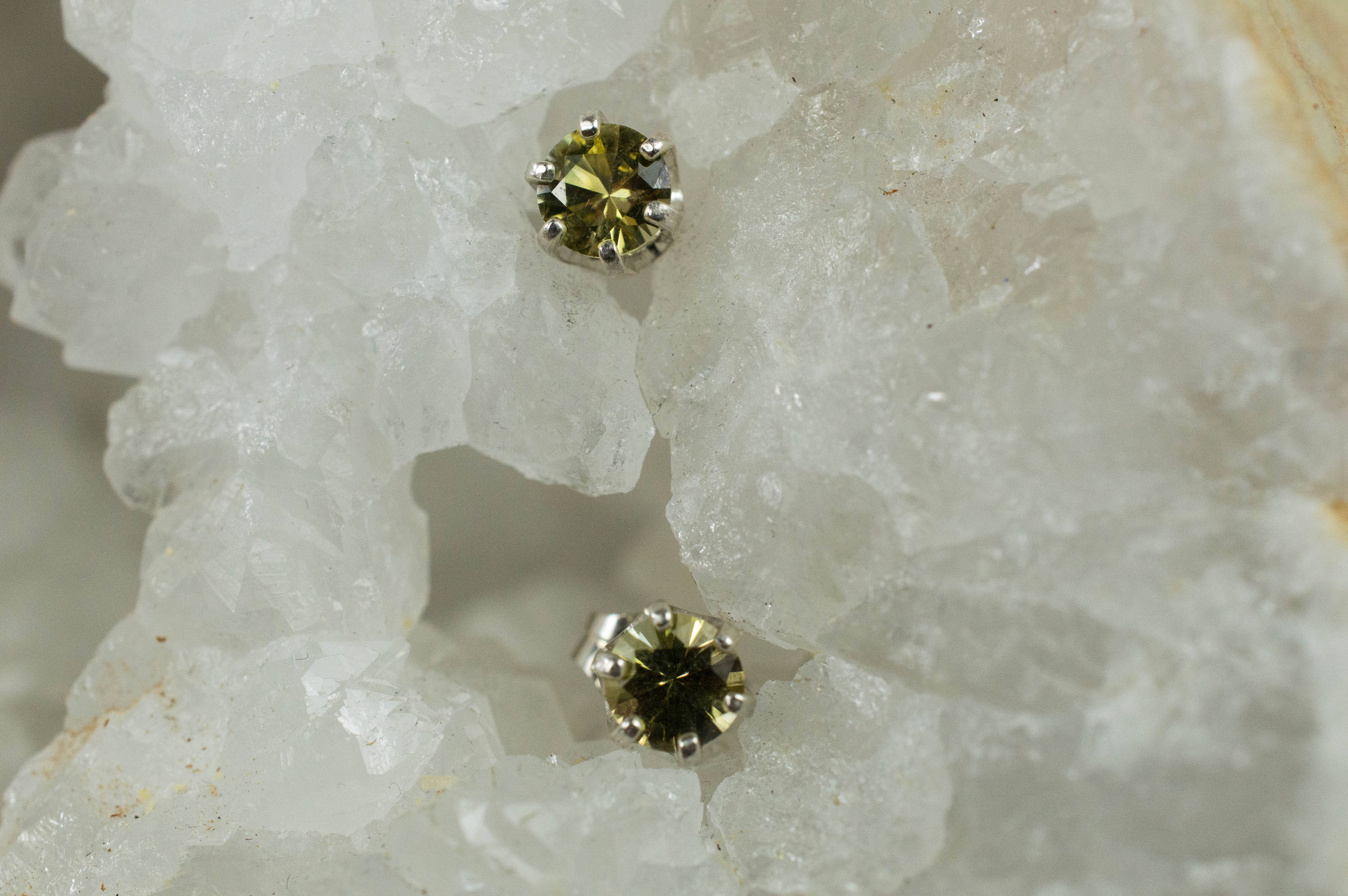 Yellow Tanzanite Sterling Silver Earrings; Genuine Unteated Tanzanite; Tanzanite Earrings - Mark Oliver Gems