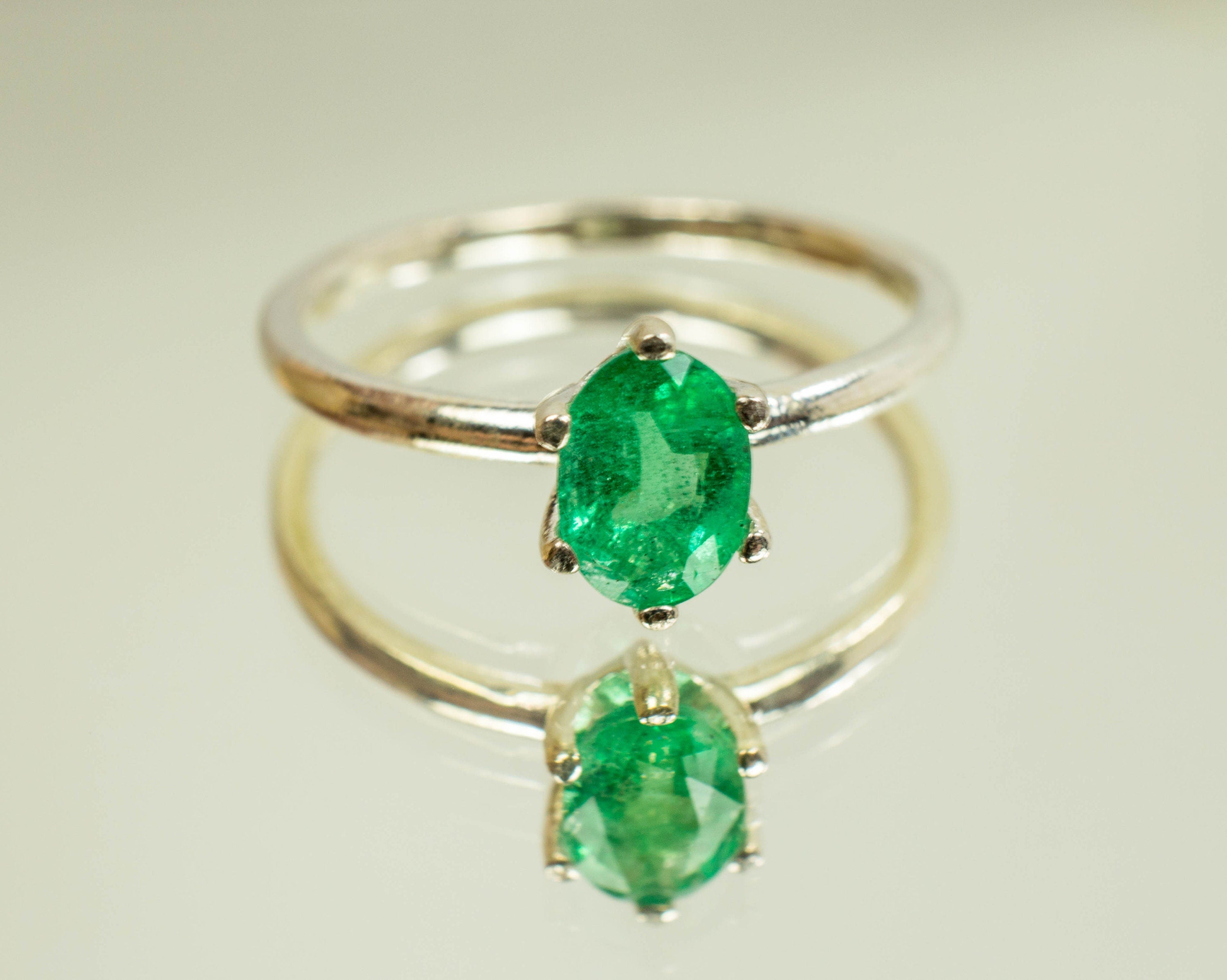 Emerald Ring; Genuine Colombia Emerald - Mark Oliver Gems