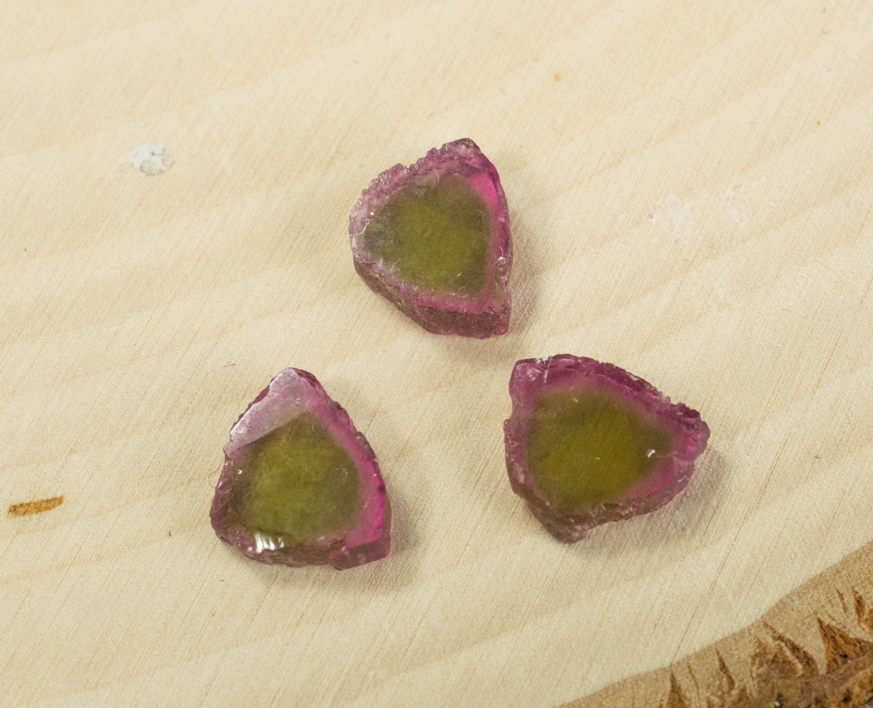 Watermelon Tourmaline Slices; Genuine Untreated Brazilian Tourmaline - Mark Oliver Gems