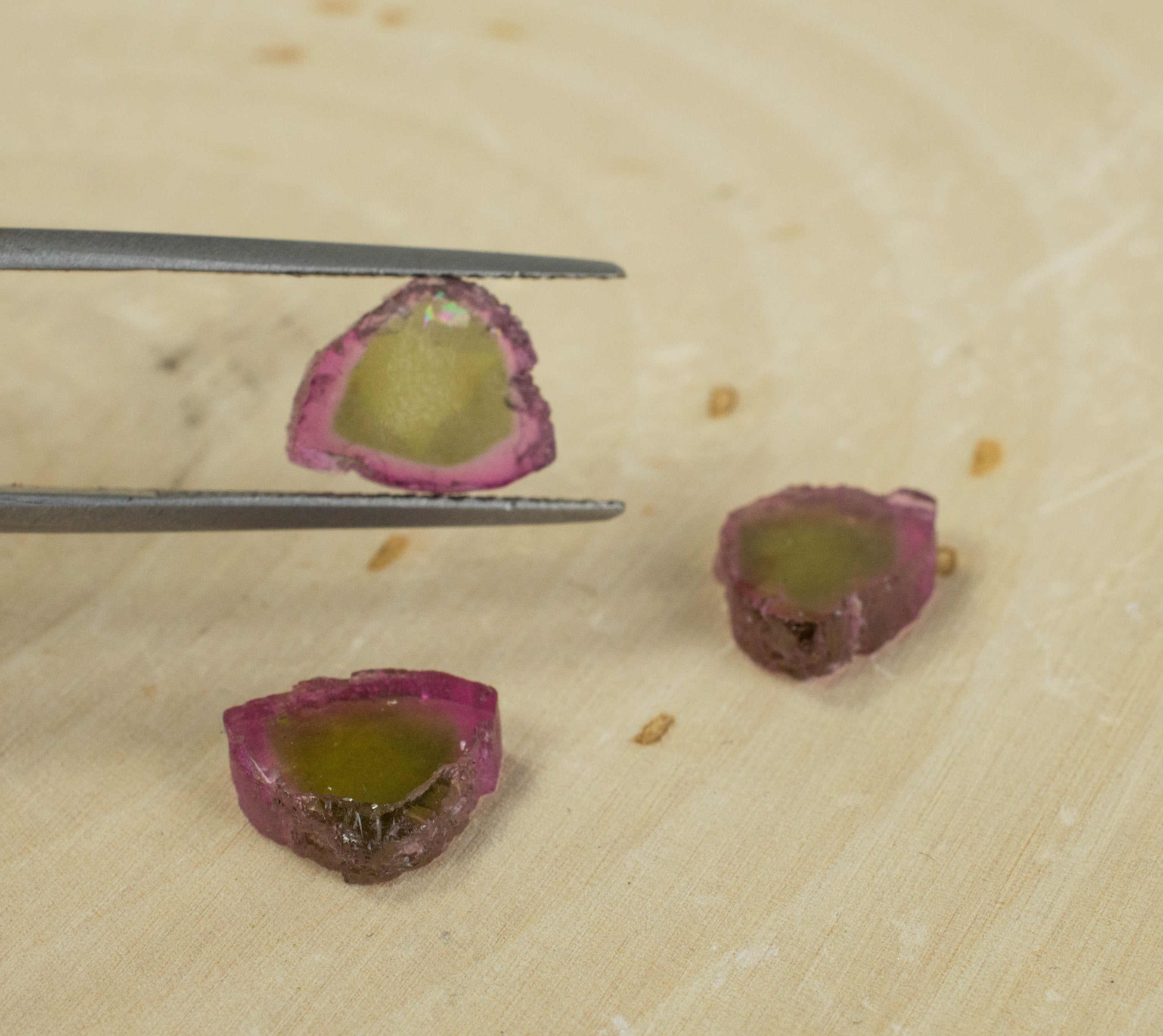 Watermelon Tourmaline Slices; Genuine Untreated Brazilian Tourmaline - Mark Oliver Gems