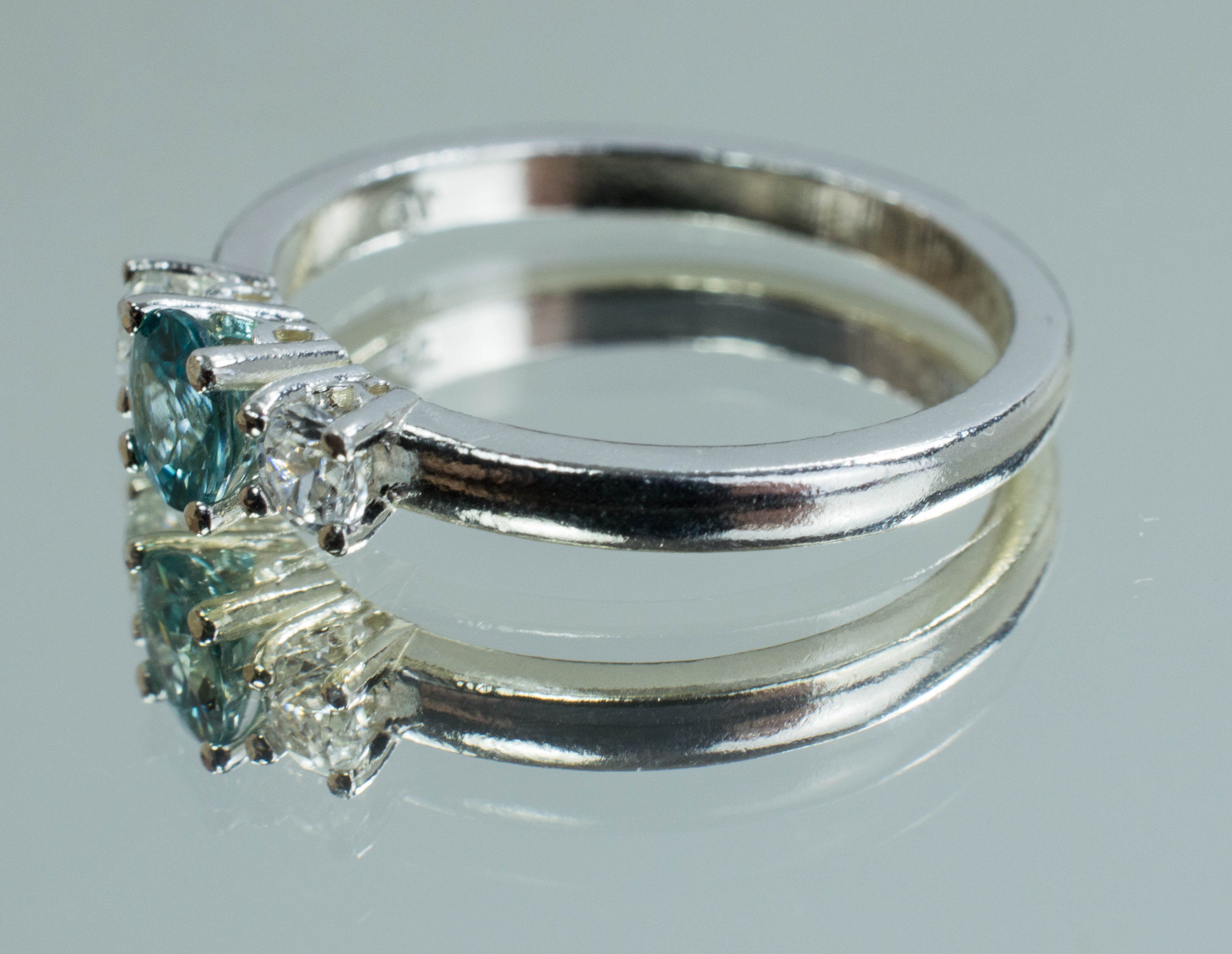 Zircon Sterling Silver Ring, Genuine Cambodian Zircon - Mark Oliver Gems