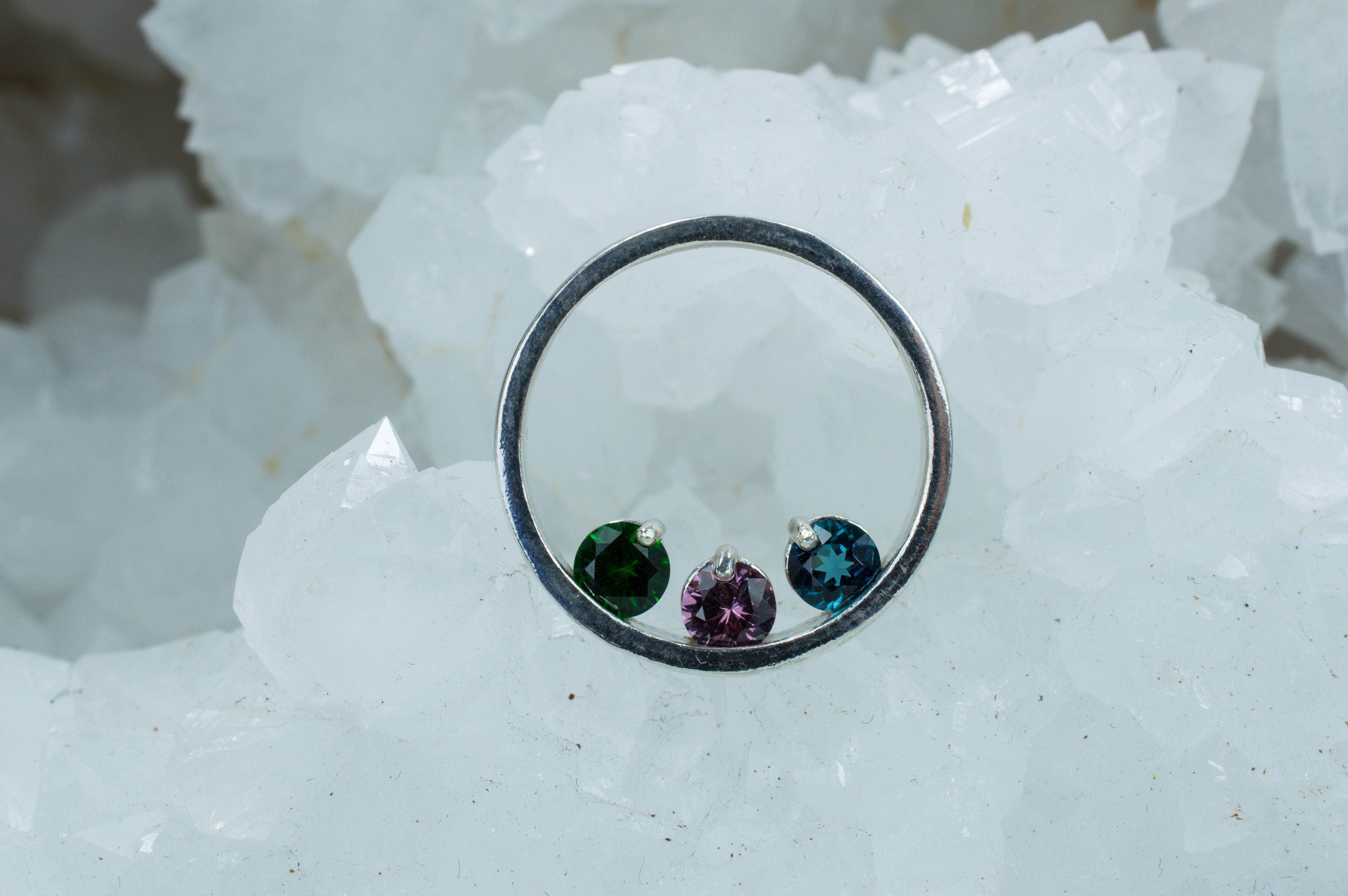 Tourmaline Sterling Silver Pendant, Genuine Untreated Tourmaline - Mark Oliver Gems