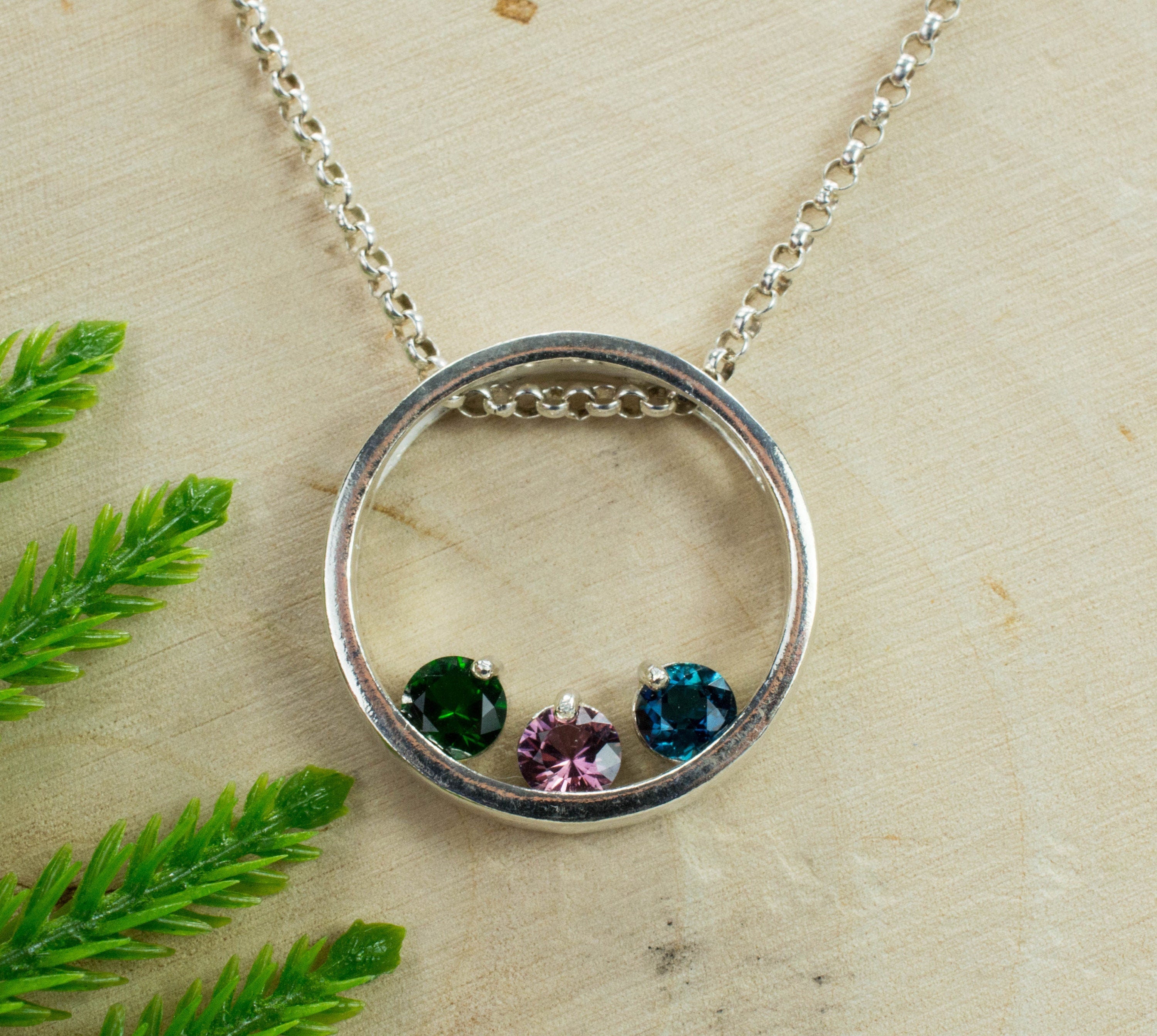 Tourmaline Sterling Silver Pendant, Genuine Untreated Tourmaline - Mark Oliver Gems